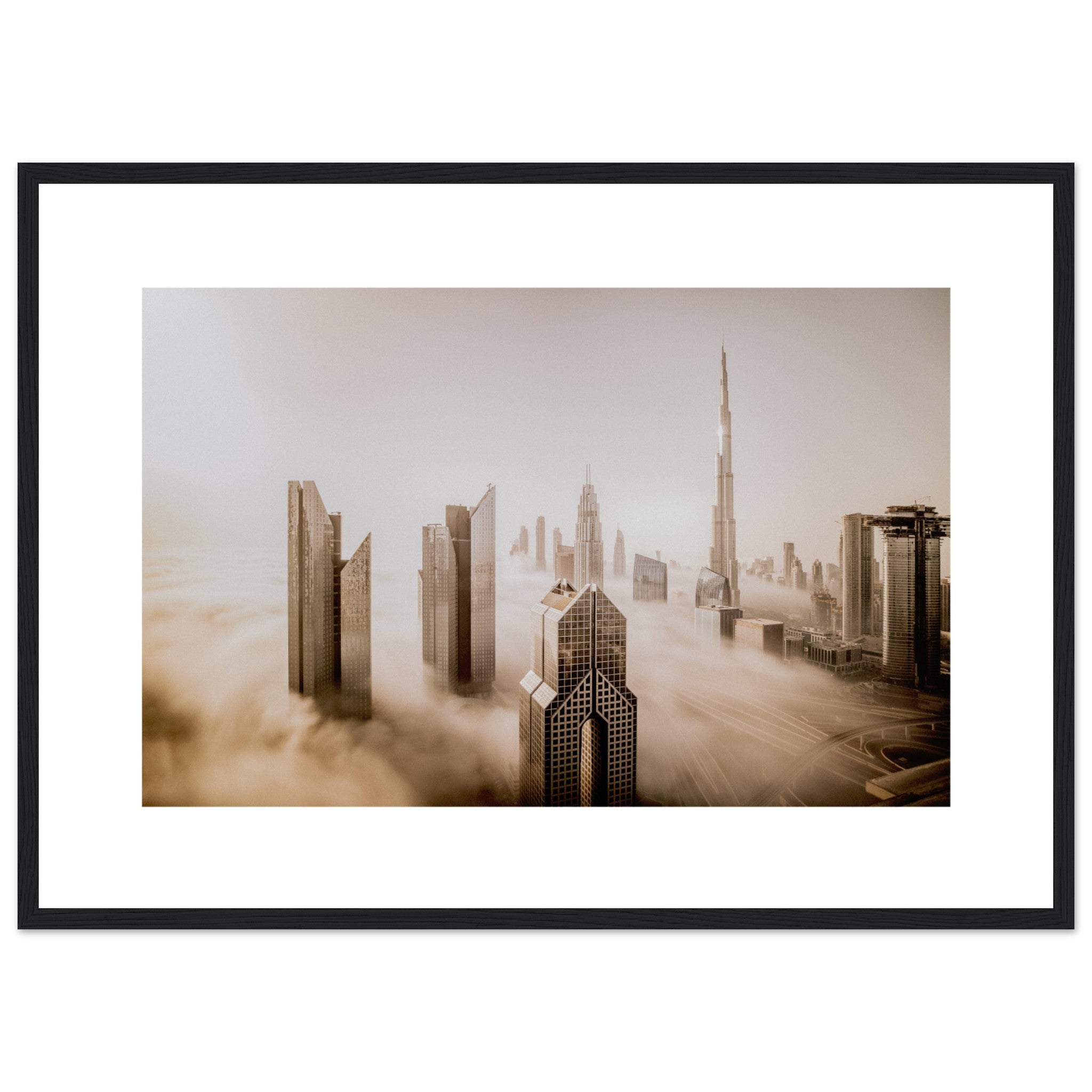 Dubai Skyline On A Foggy Winter Day Poster