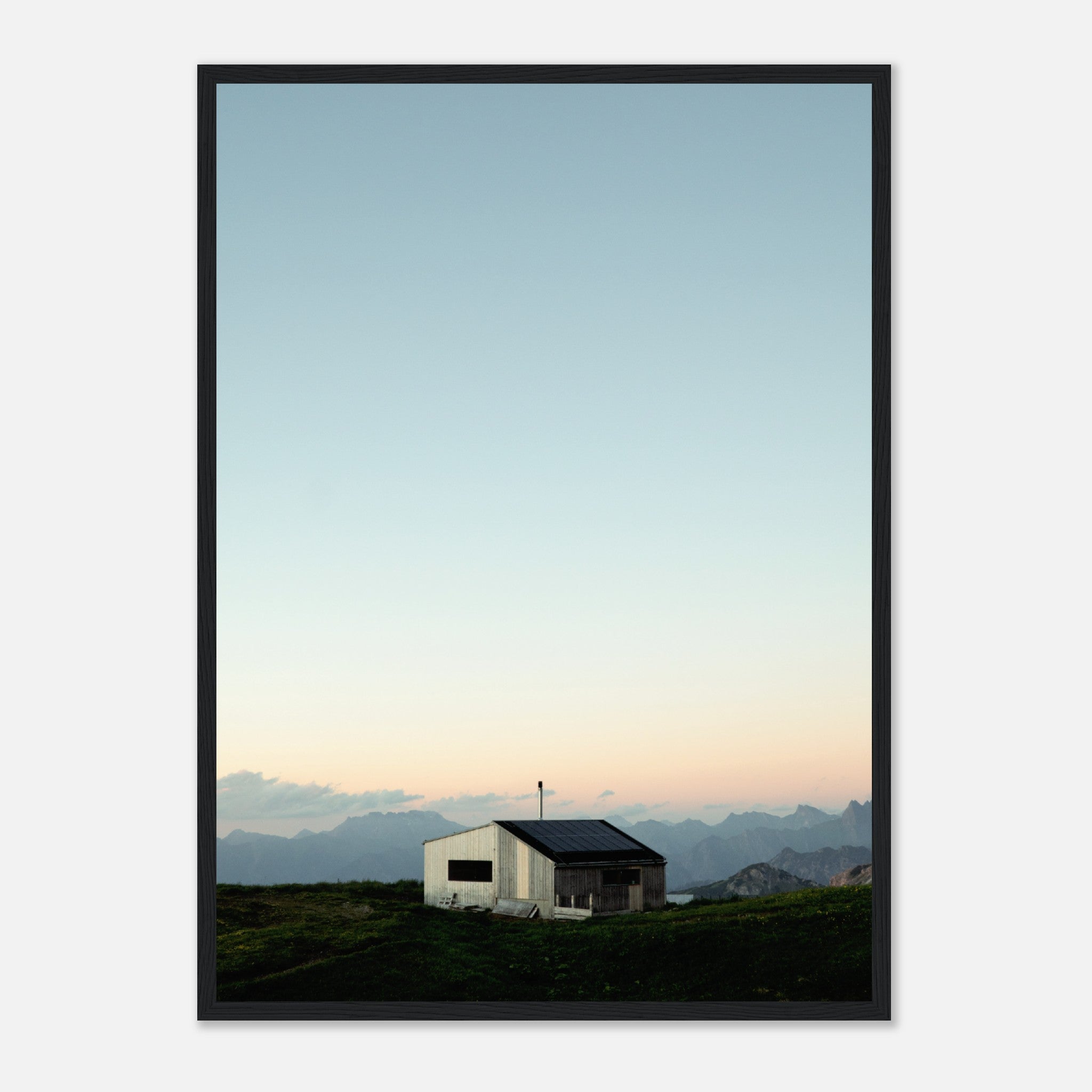 Little Mountain Hut At Dawn Poster