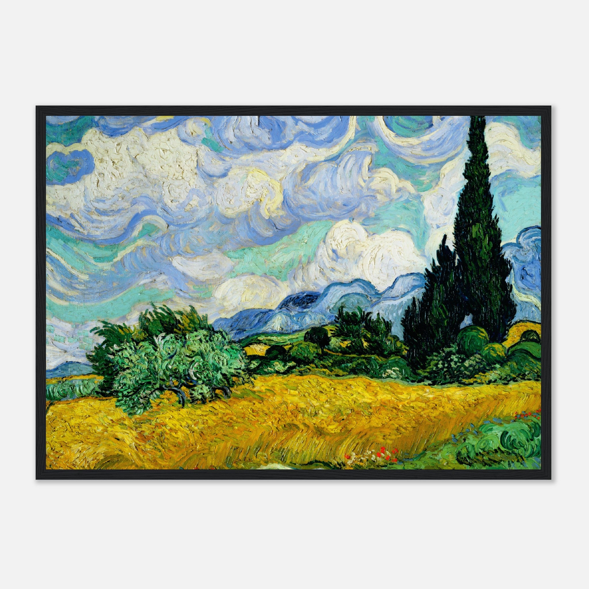 Vincent Van Gogh Wheat Field with Cypresses (1889) Poster