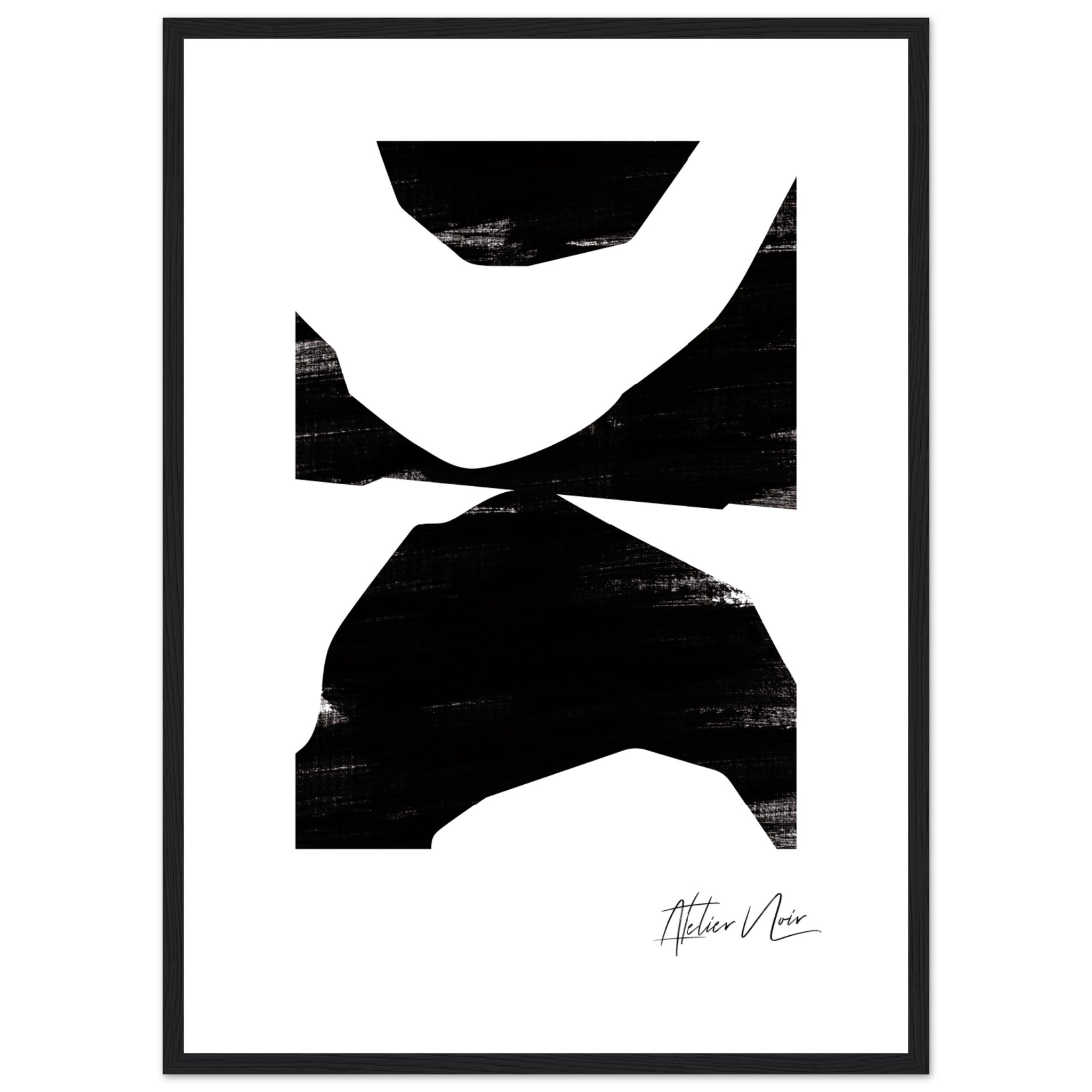 Abstract Black Brushed Shapes Poster Poster