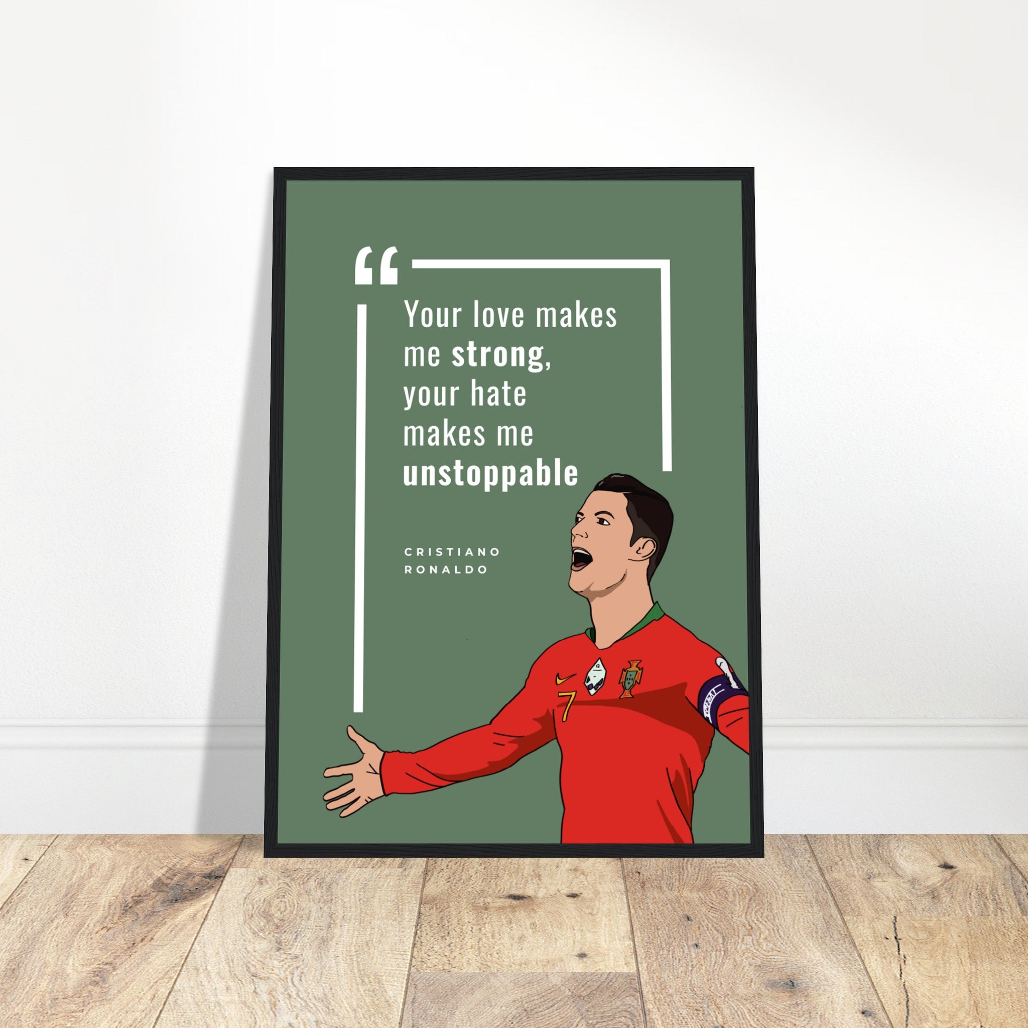 Cristiano Ronaldo Quote Green Poster