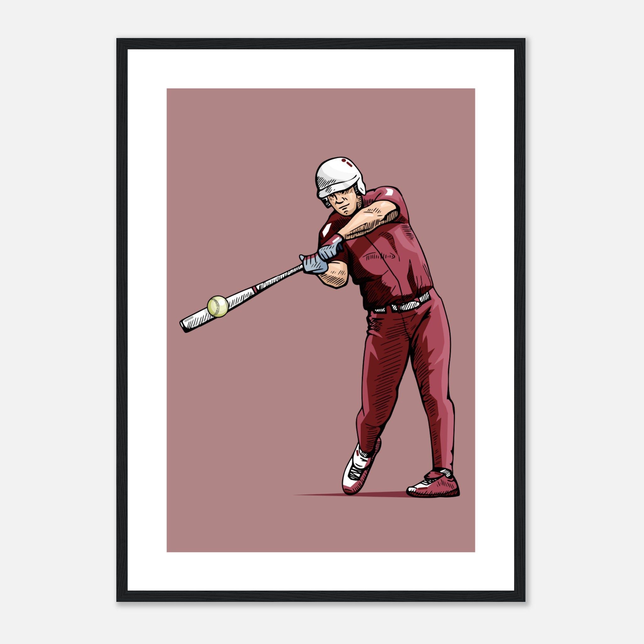 Baseball Player Illustration Poster