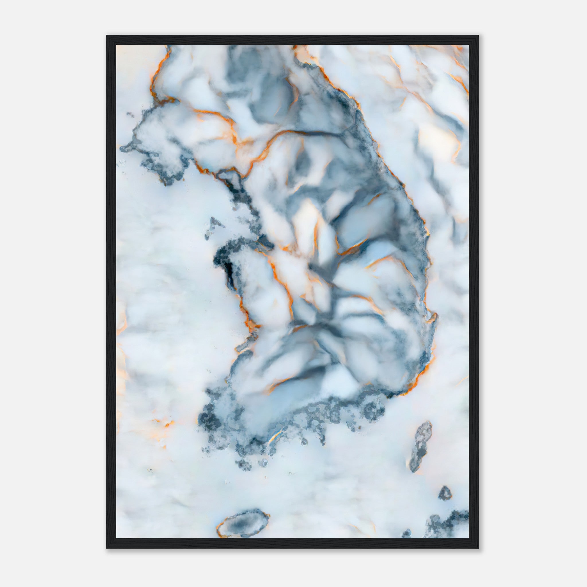 South Korea Marble Map Poster