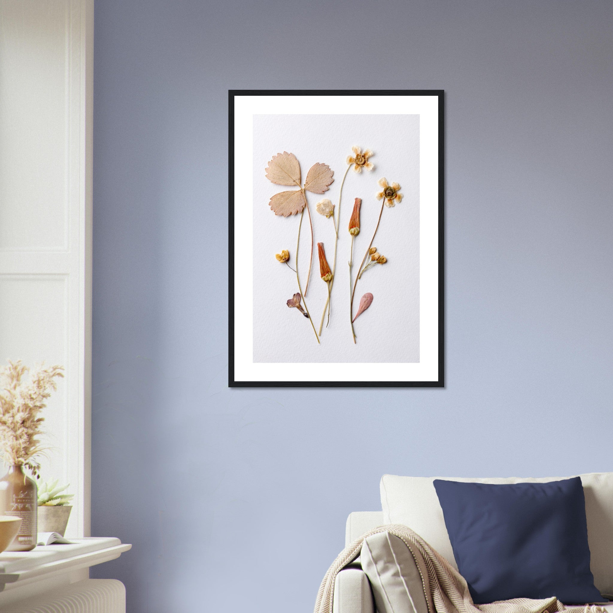 Dried Flowers On Textured Paper 2 Poster