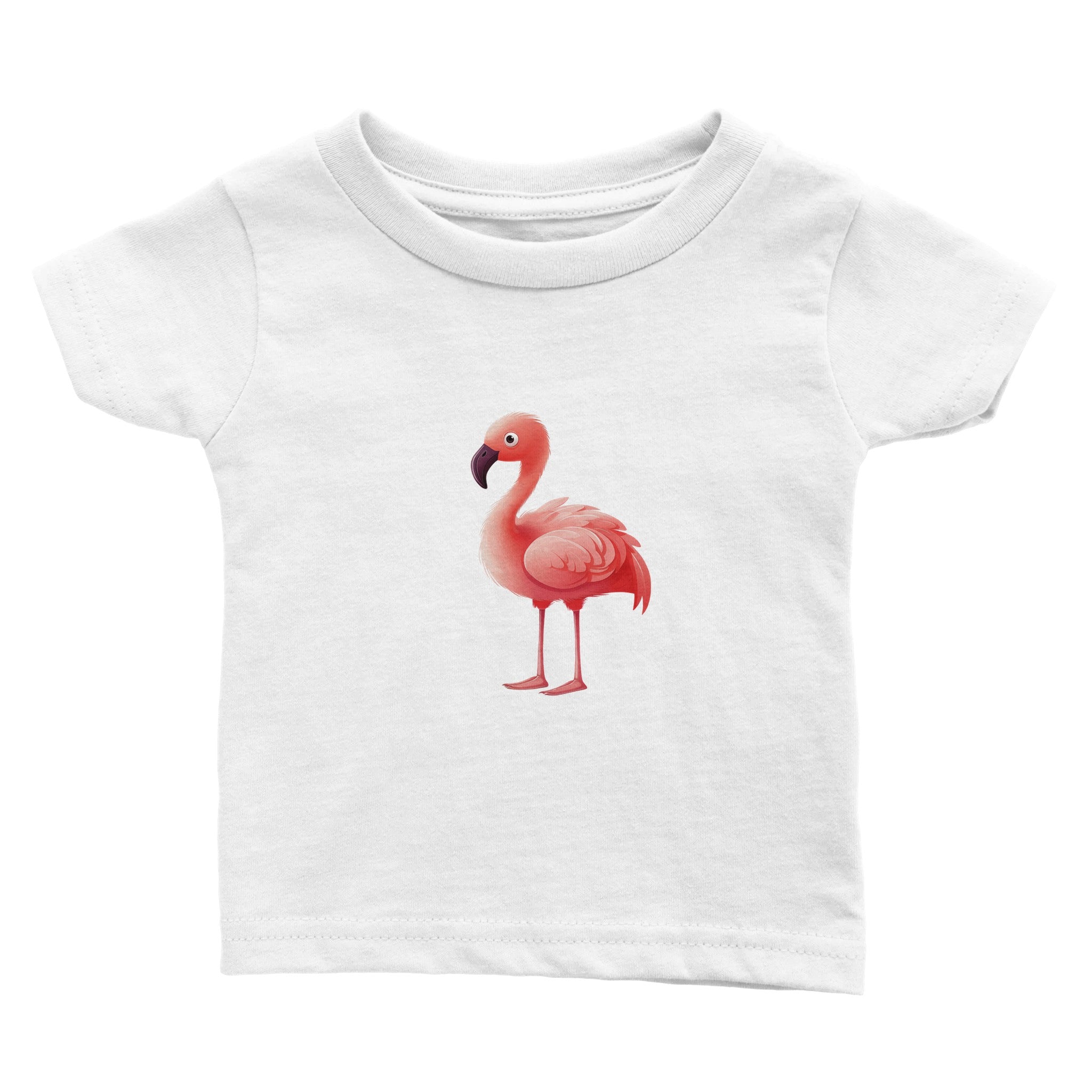 Blushing Flamingo Pose Baby Crewneck T-shirt - Optimalprint