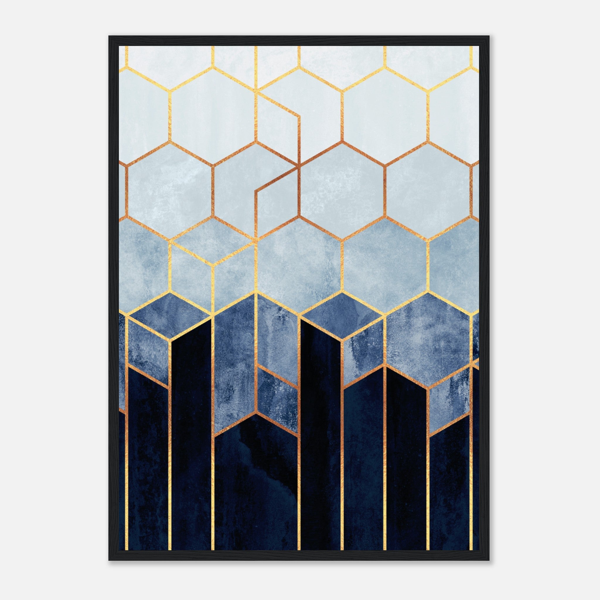 Soft Blue Hexagons Poster