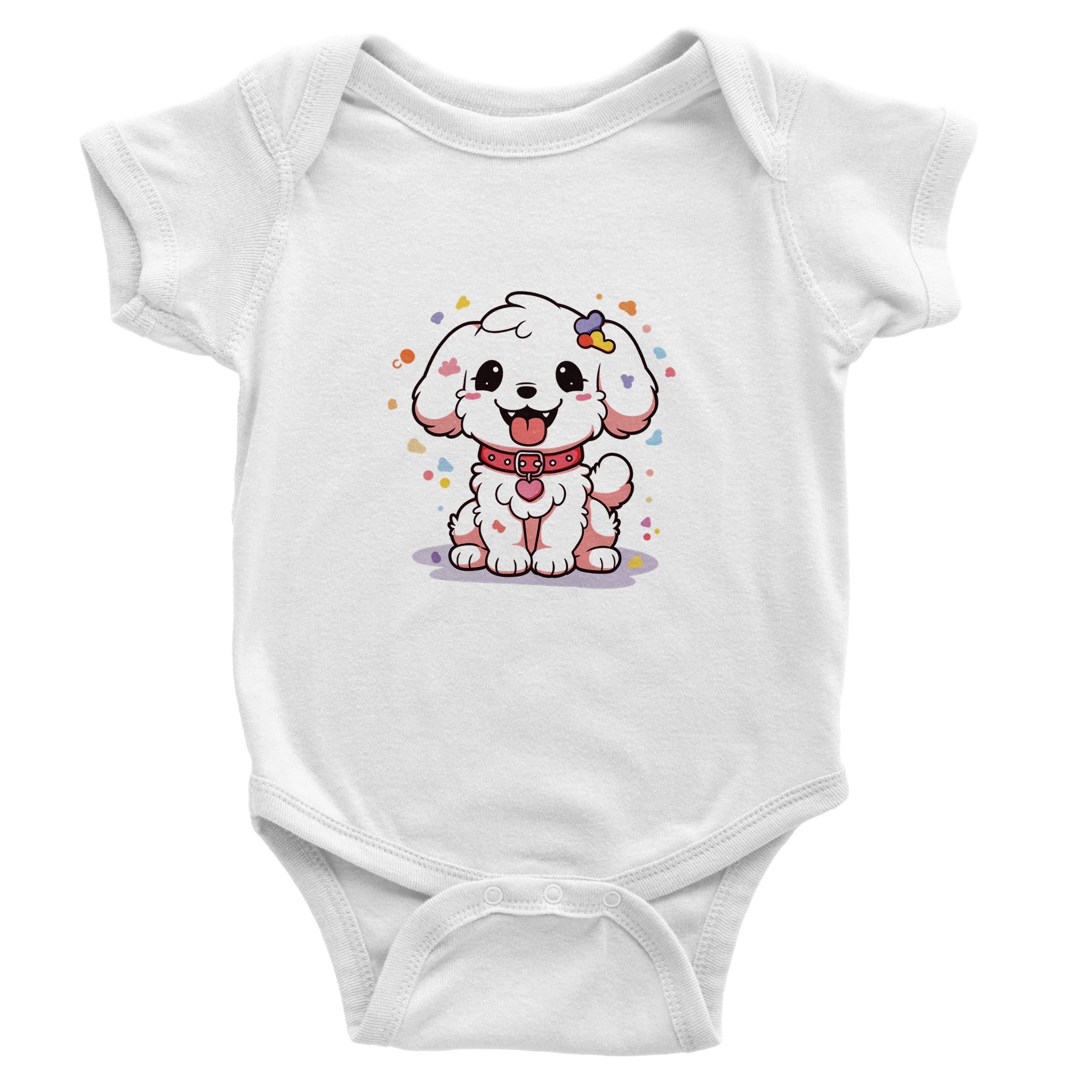 Cherry Blossom Cheer Pup Baby Short Sleeve Bodysuit - Optimalprint
