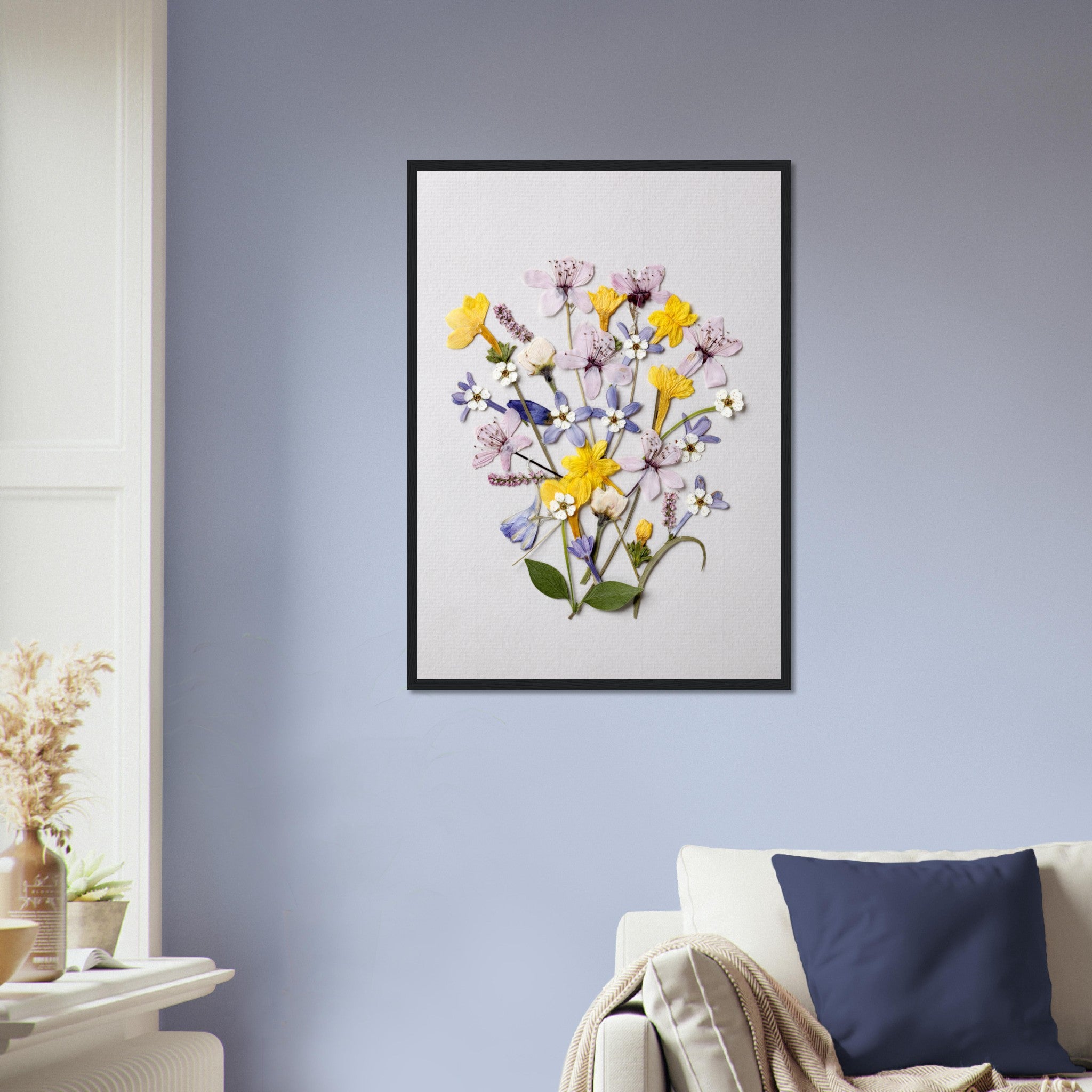 Dried Flowers On Textured Paper 6 Poster
