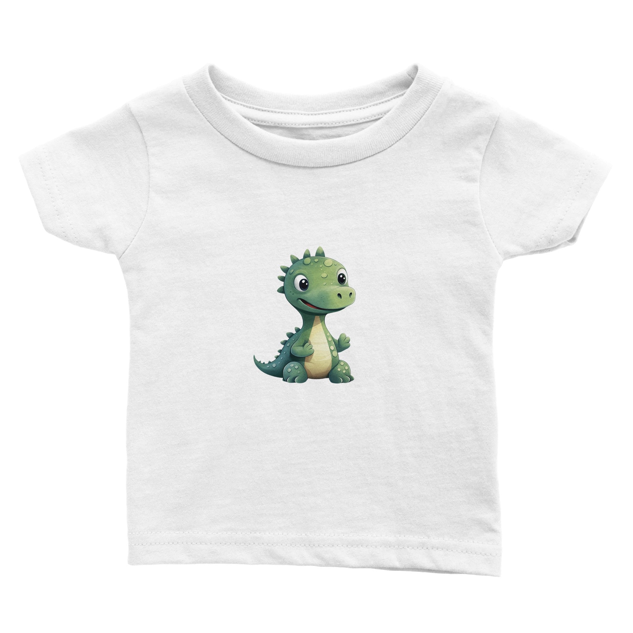 Cheerful Dino Buddy Baby Crewneck T-shirt - Optimalprint