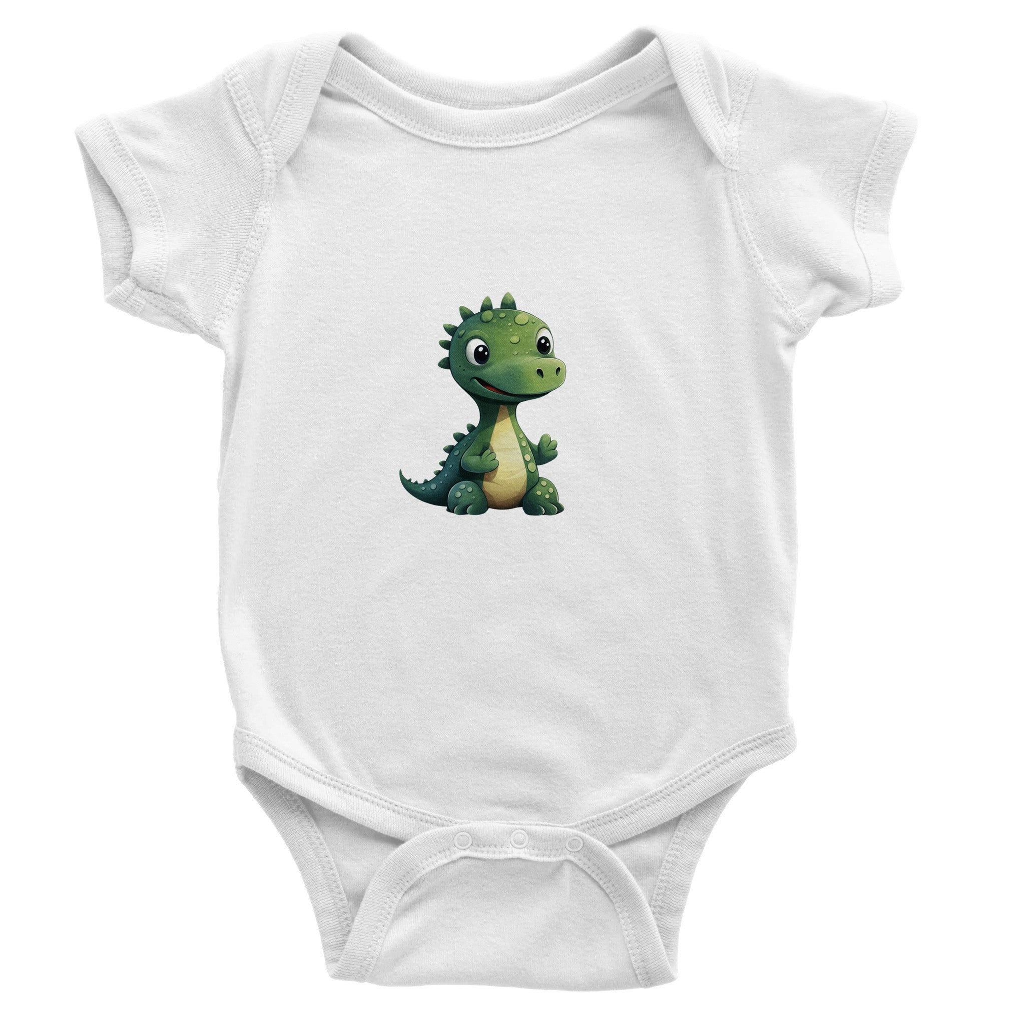 Cheerful Dino Buddy Baby Short Sleeve Bodysuit - Optimalprint