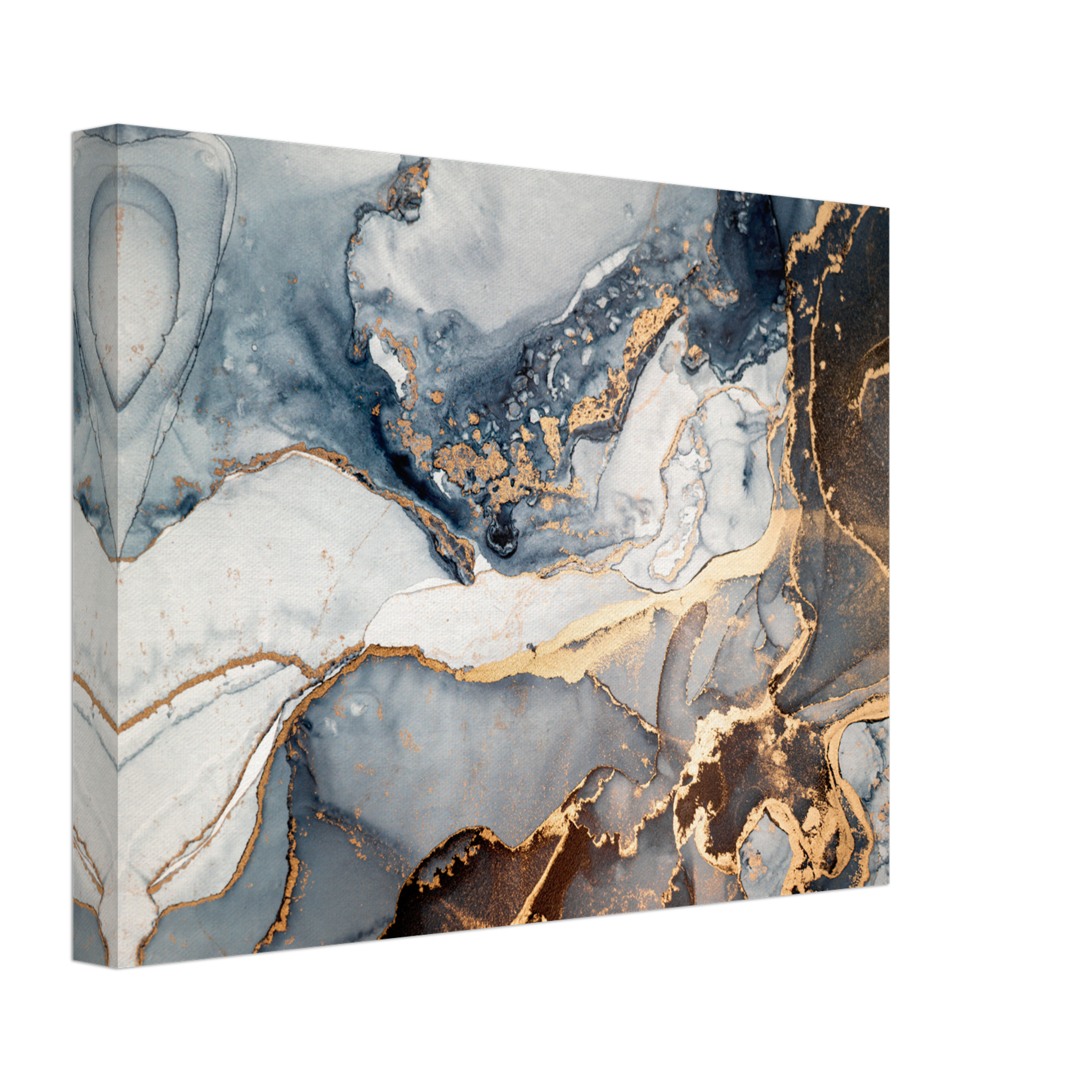 Luxury Abstract Fluid Art With Golden Veins Canvas