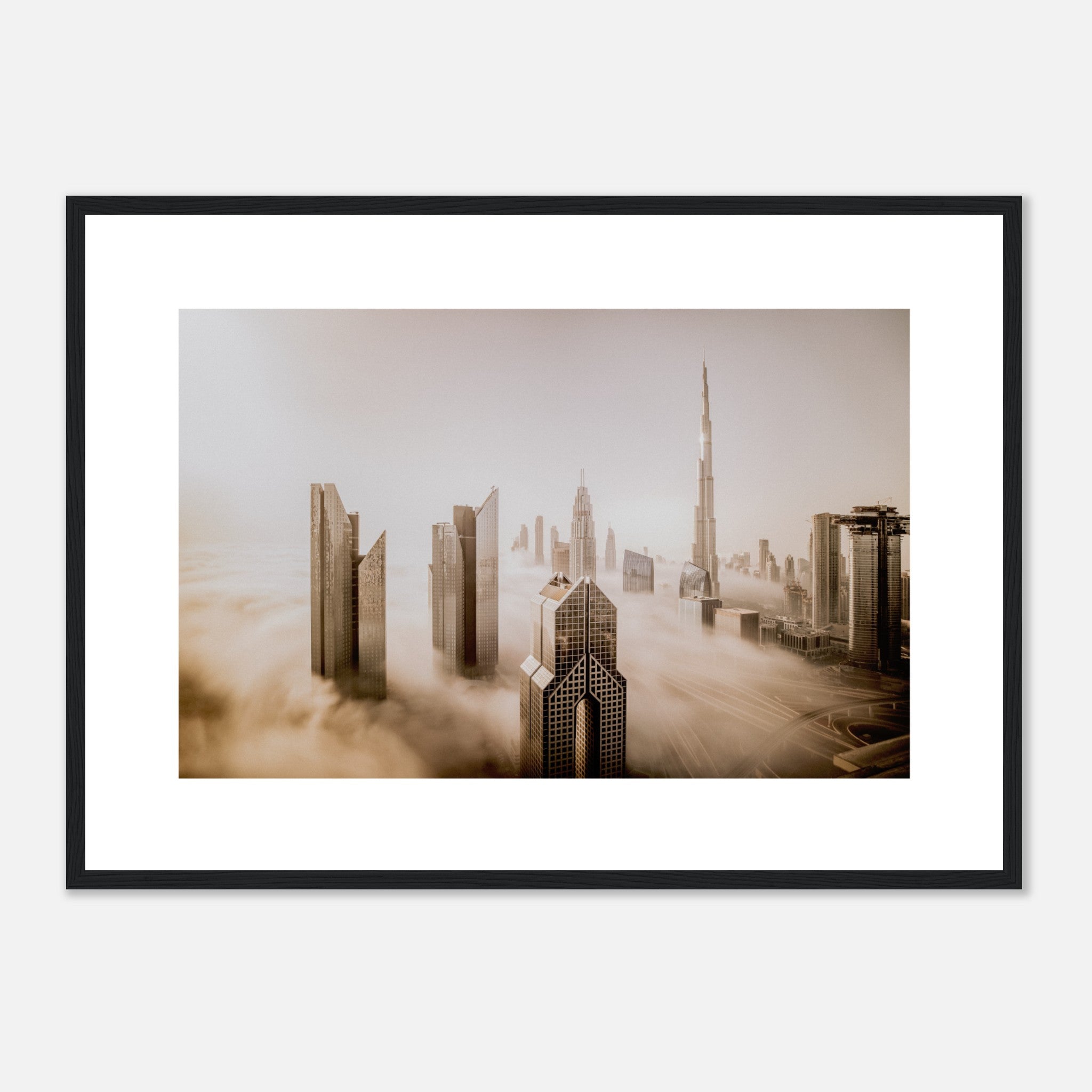Dubai Skyline On A Foggy Winter Day Poster