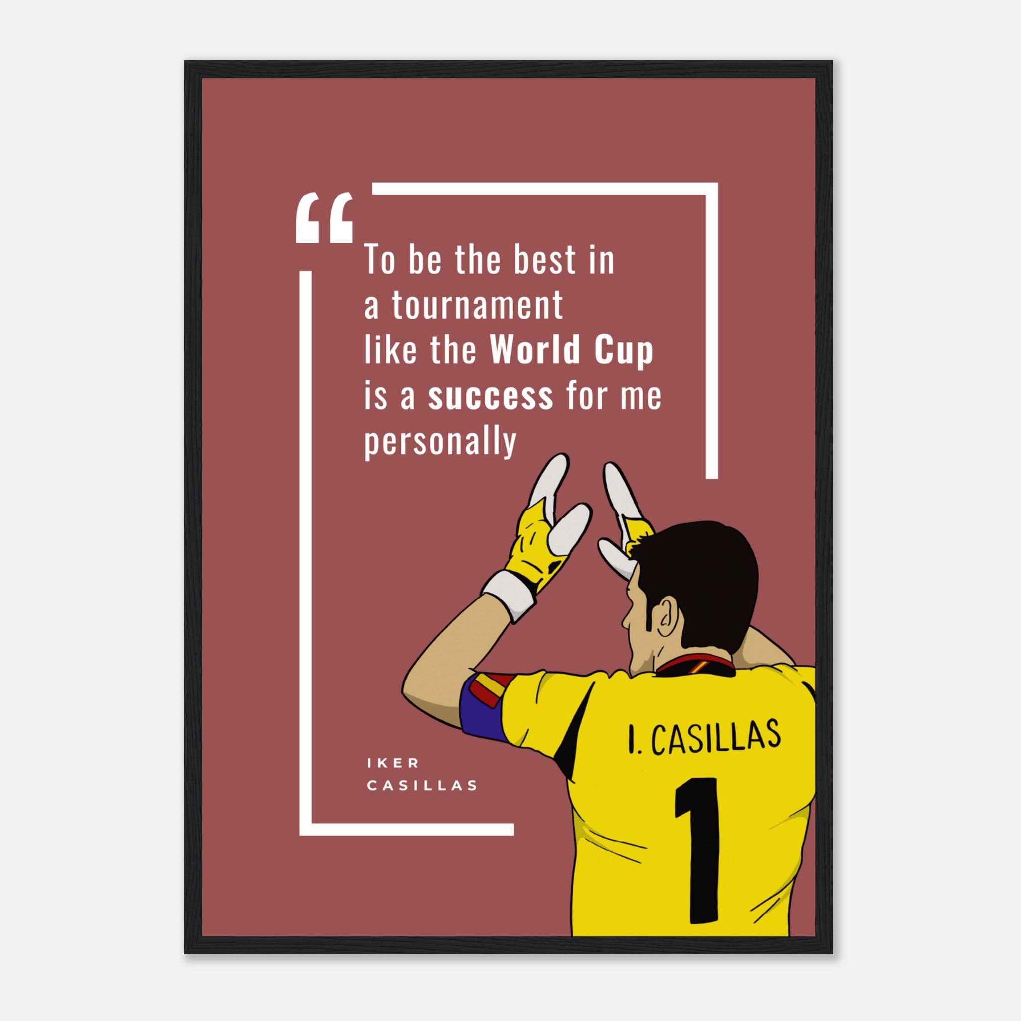 Iker Casillas Quote Red Poster