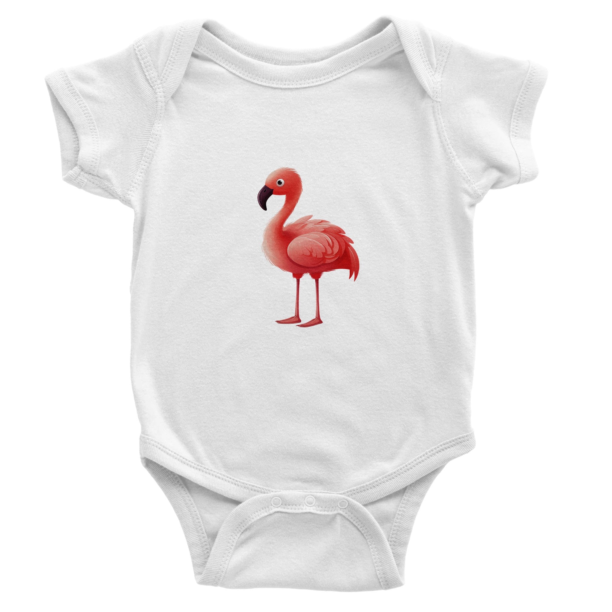 Blushing Flamingo Pose Baby Short Sleeve Bodysuit - Optimalprint