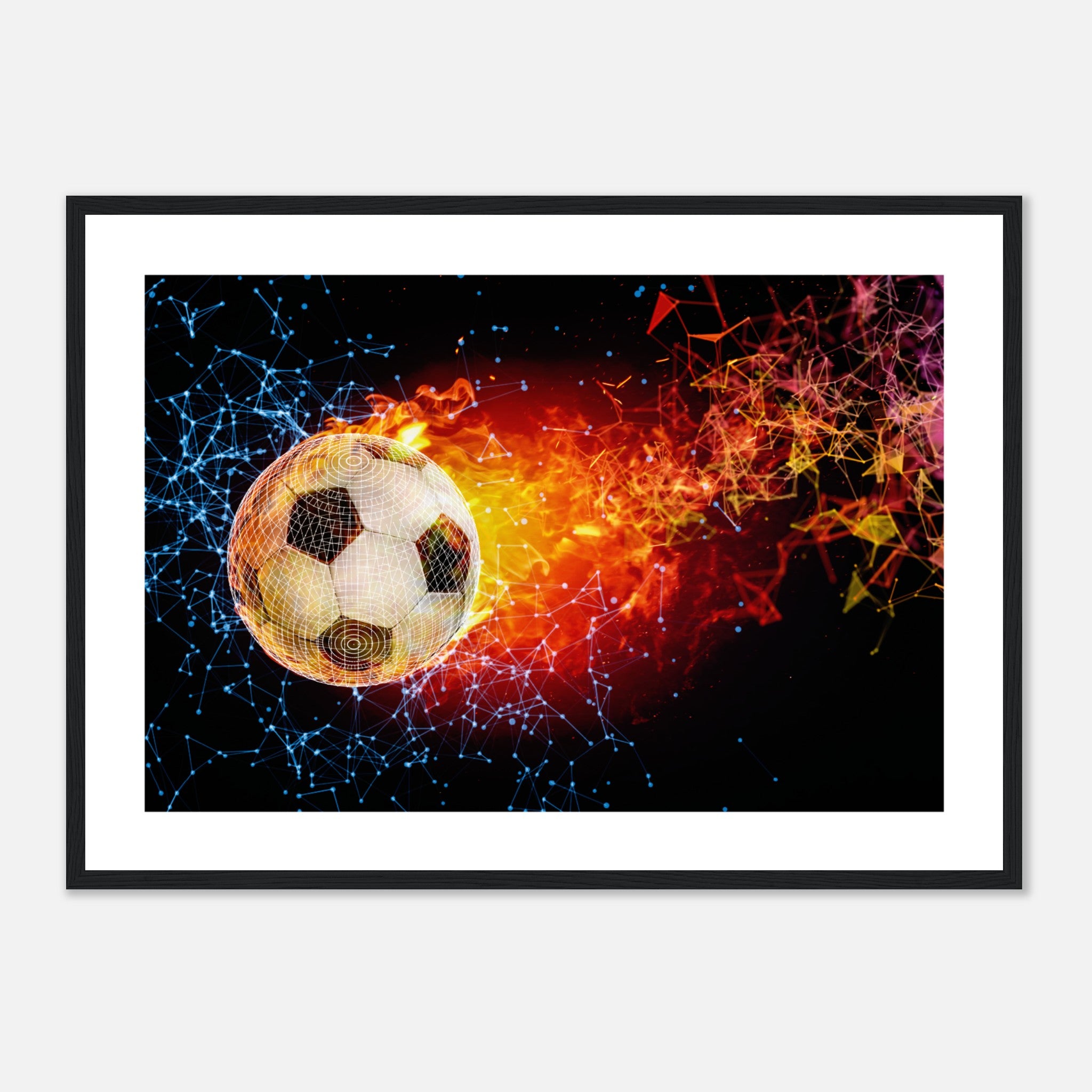 Sport Soccer Ball On Fire Poster