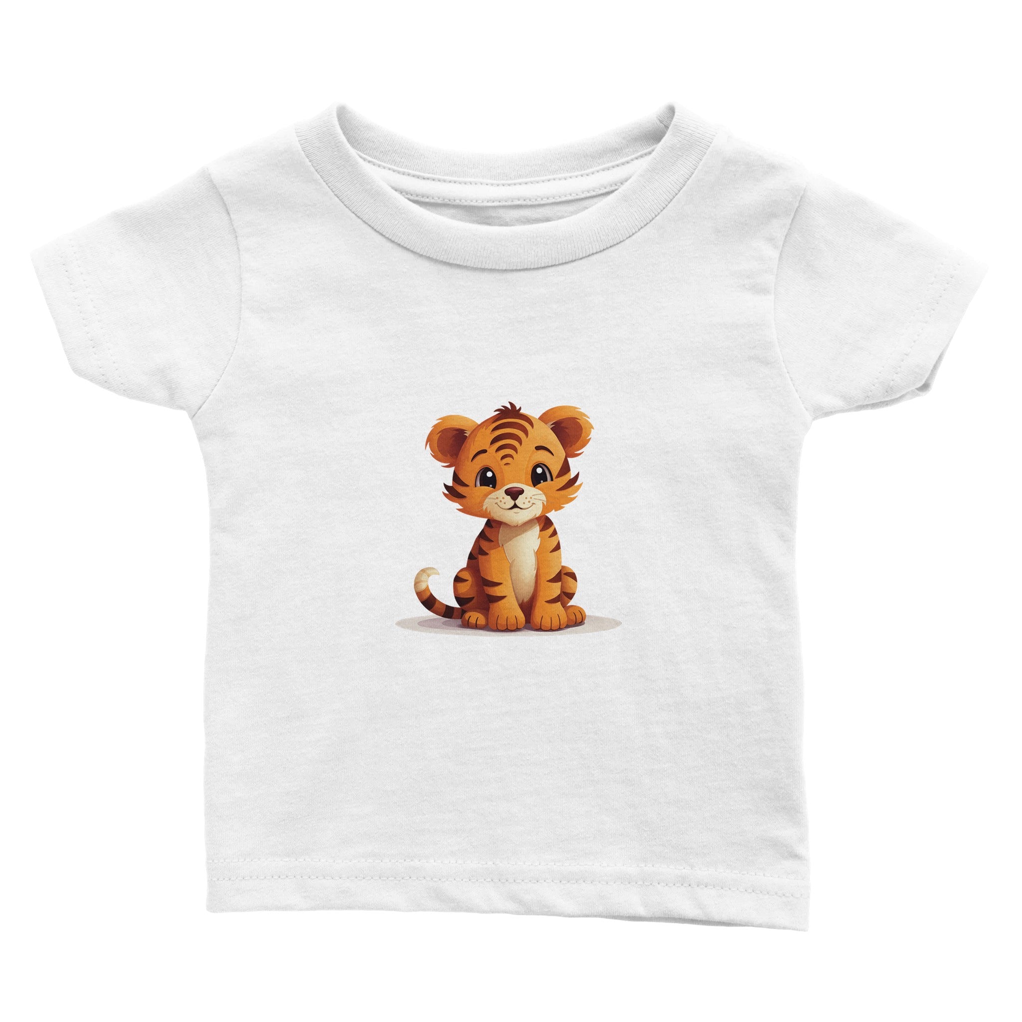Whiskered Tiger Cub Charm Baby Crewneck T-shirt - Optimalprint