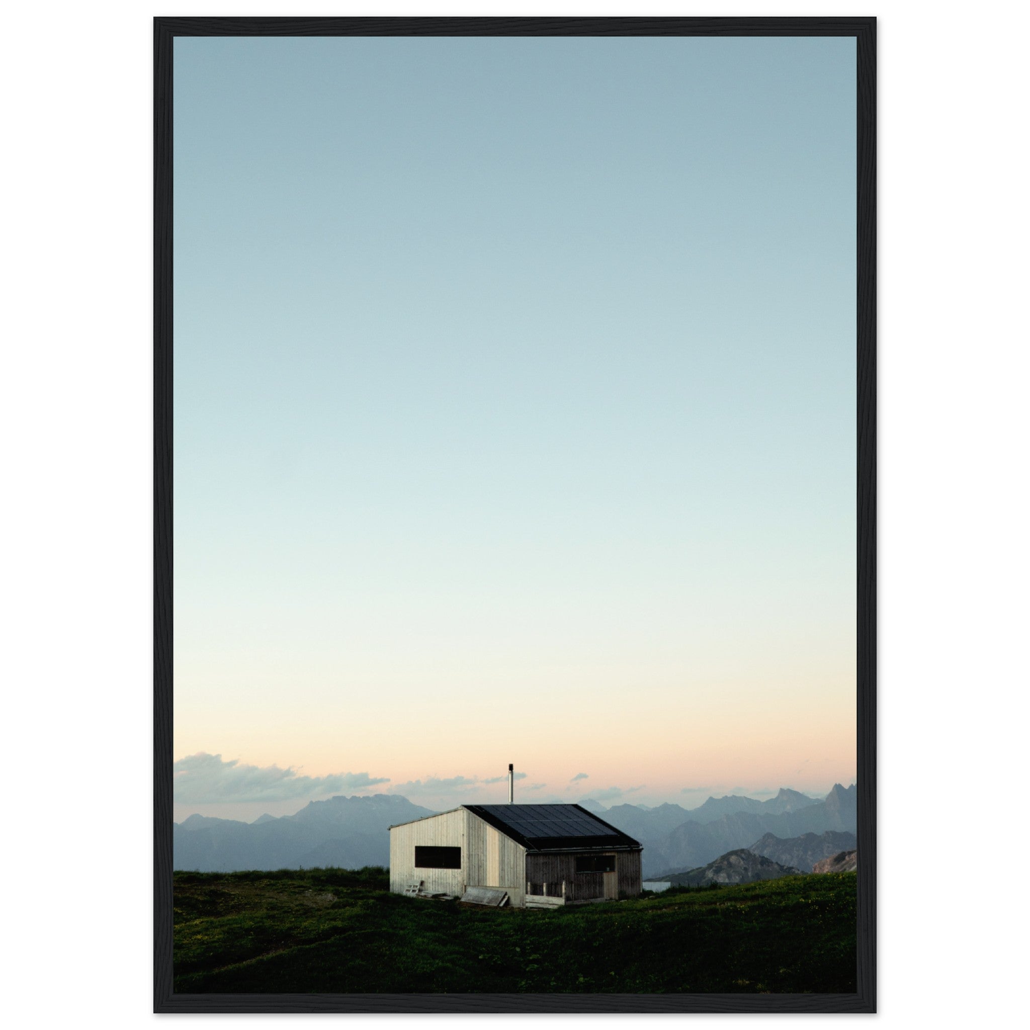 Little Mountain Hut At Dawn Poster