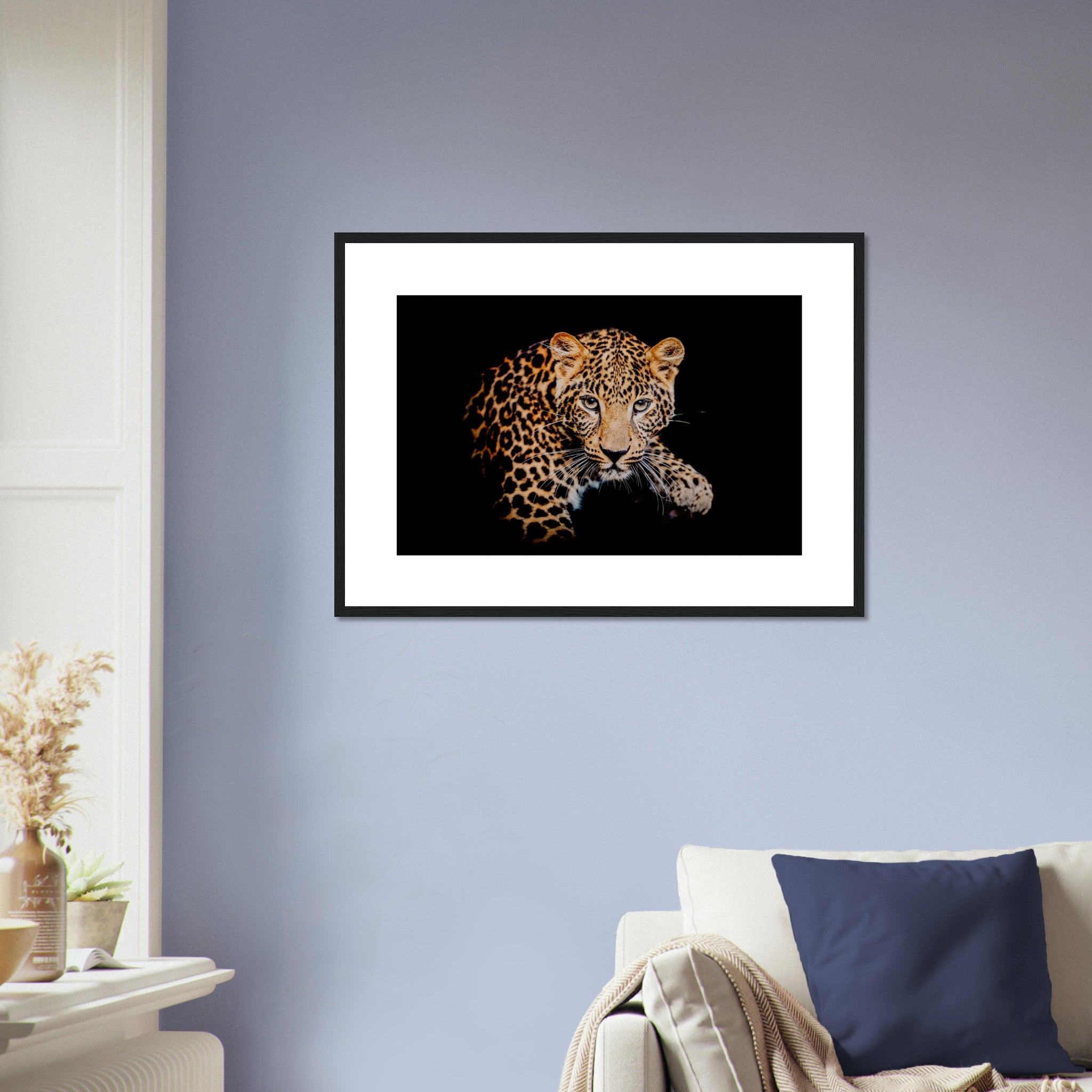Leopard On Black Background Poster