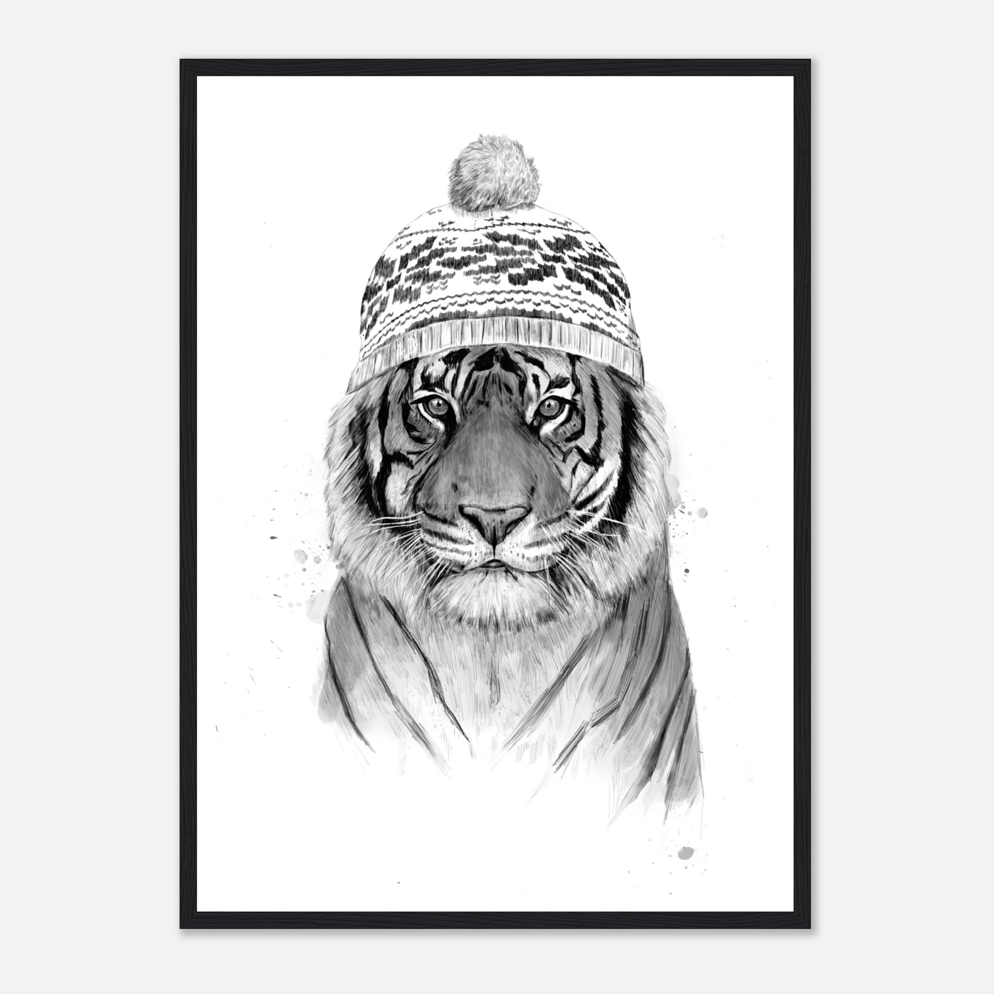 Siberian Tiger BW Poster