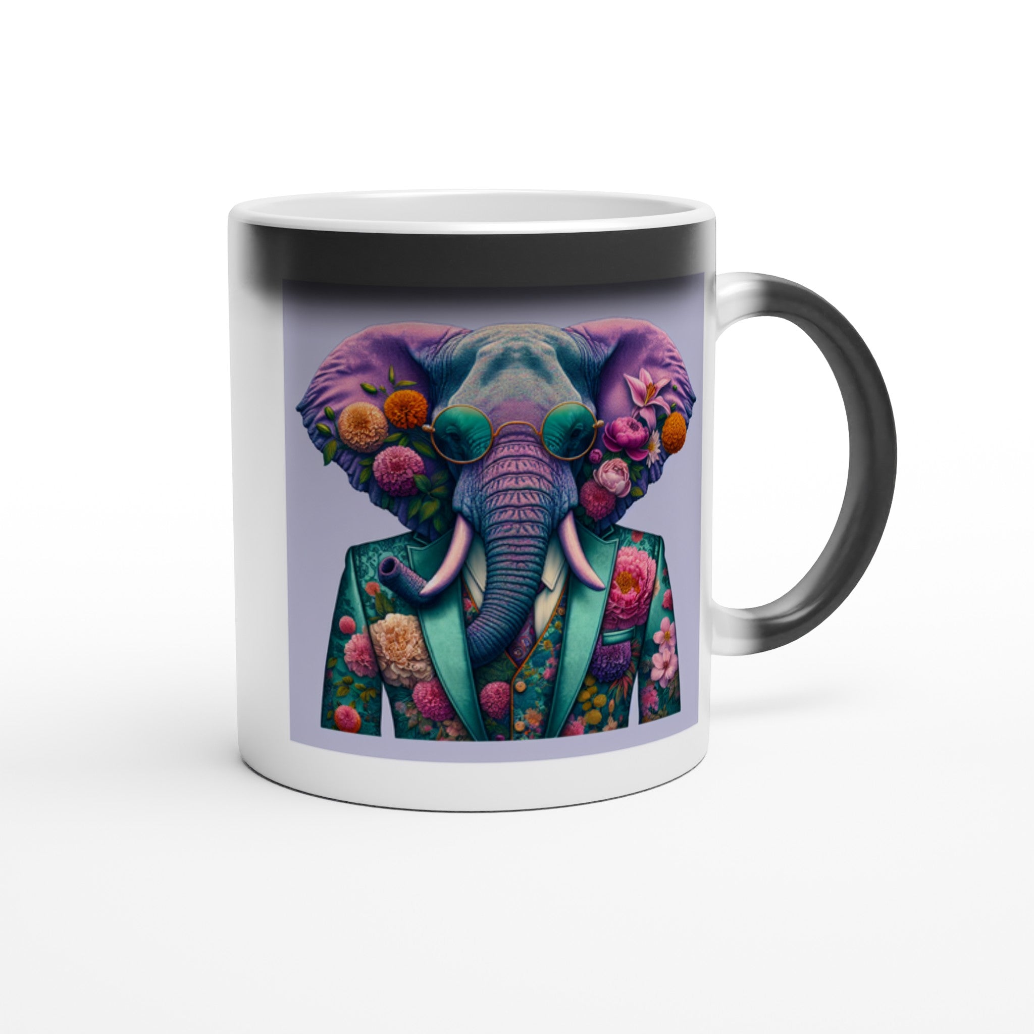 Floral Dapper Elephant Magic Mug - Optimalprint