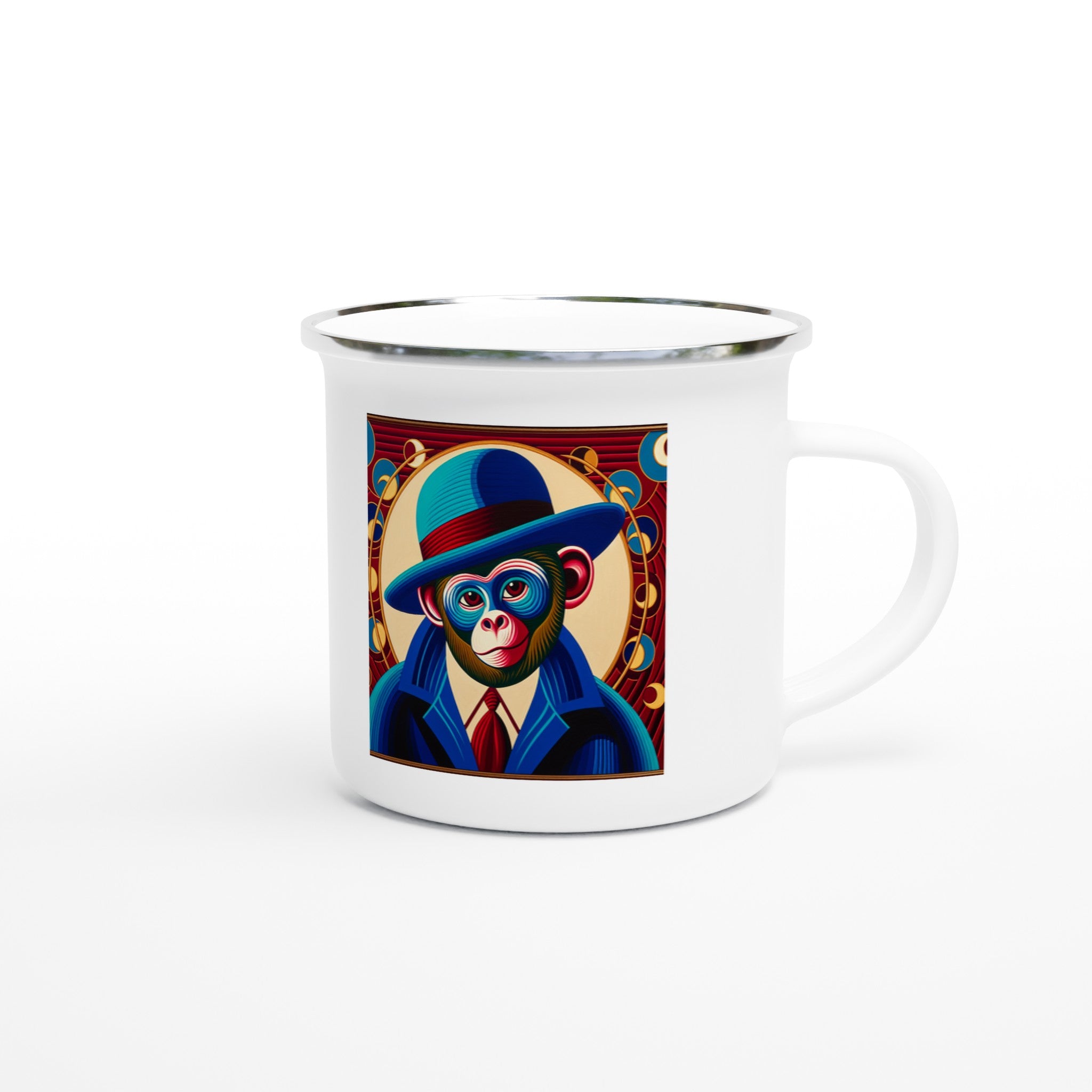Dapper Ape in Blue Enamel Mug - Optimalprint