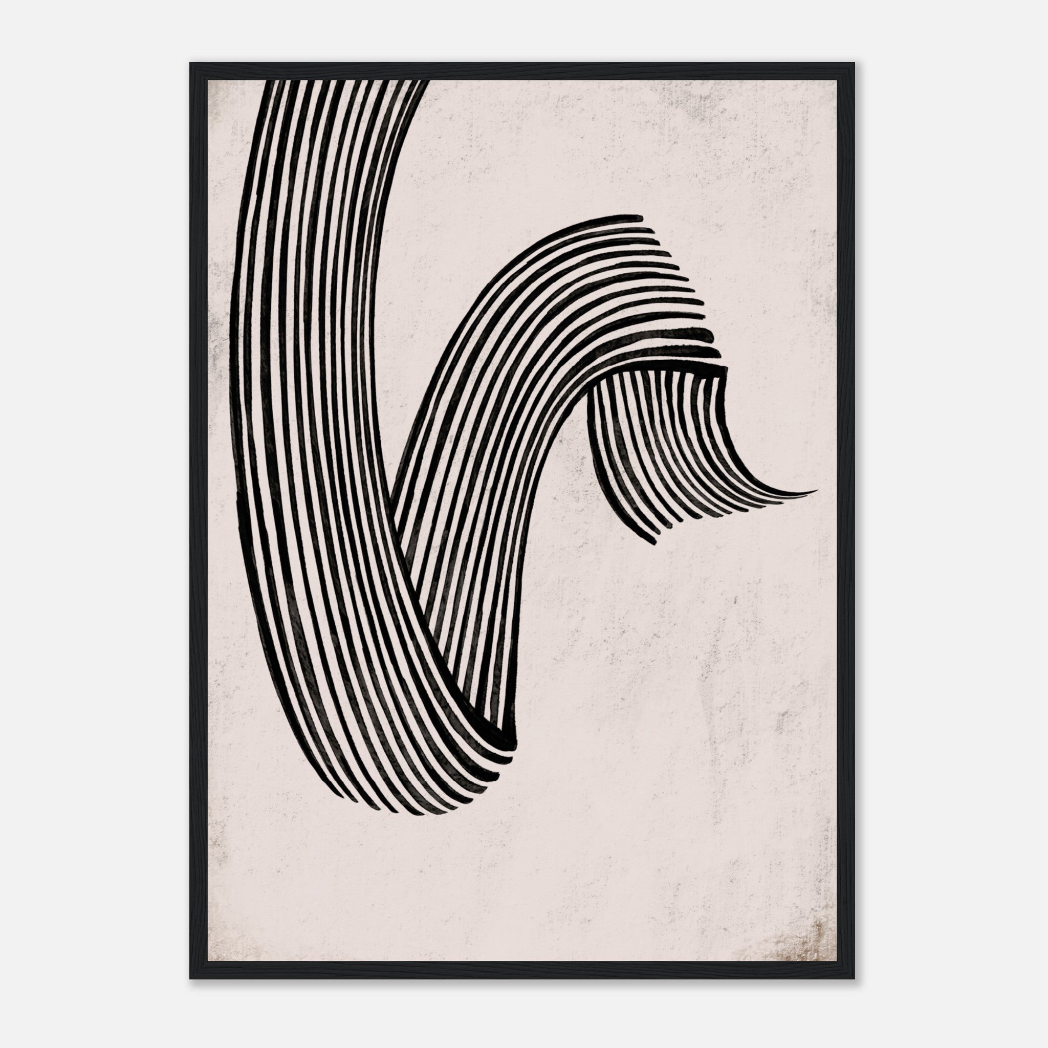 Flowing Black Lines On Neutral 2 Poster