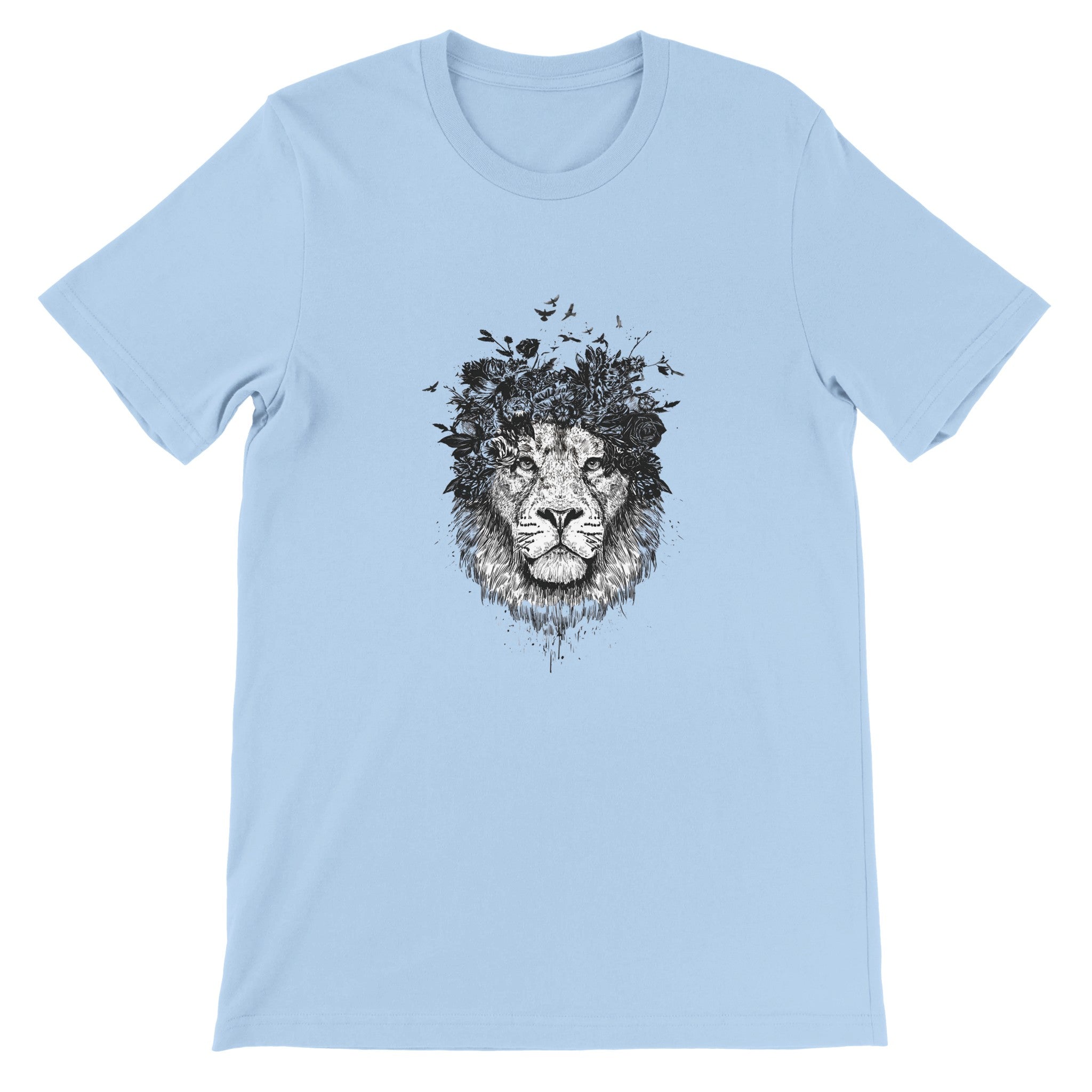 Floral Lion Crewneck T-shirt - Optimalprint
