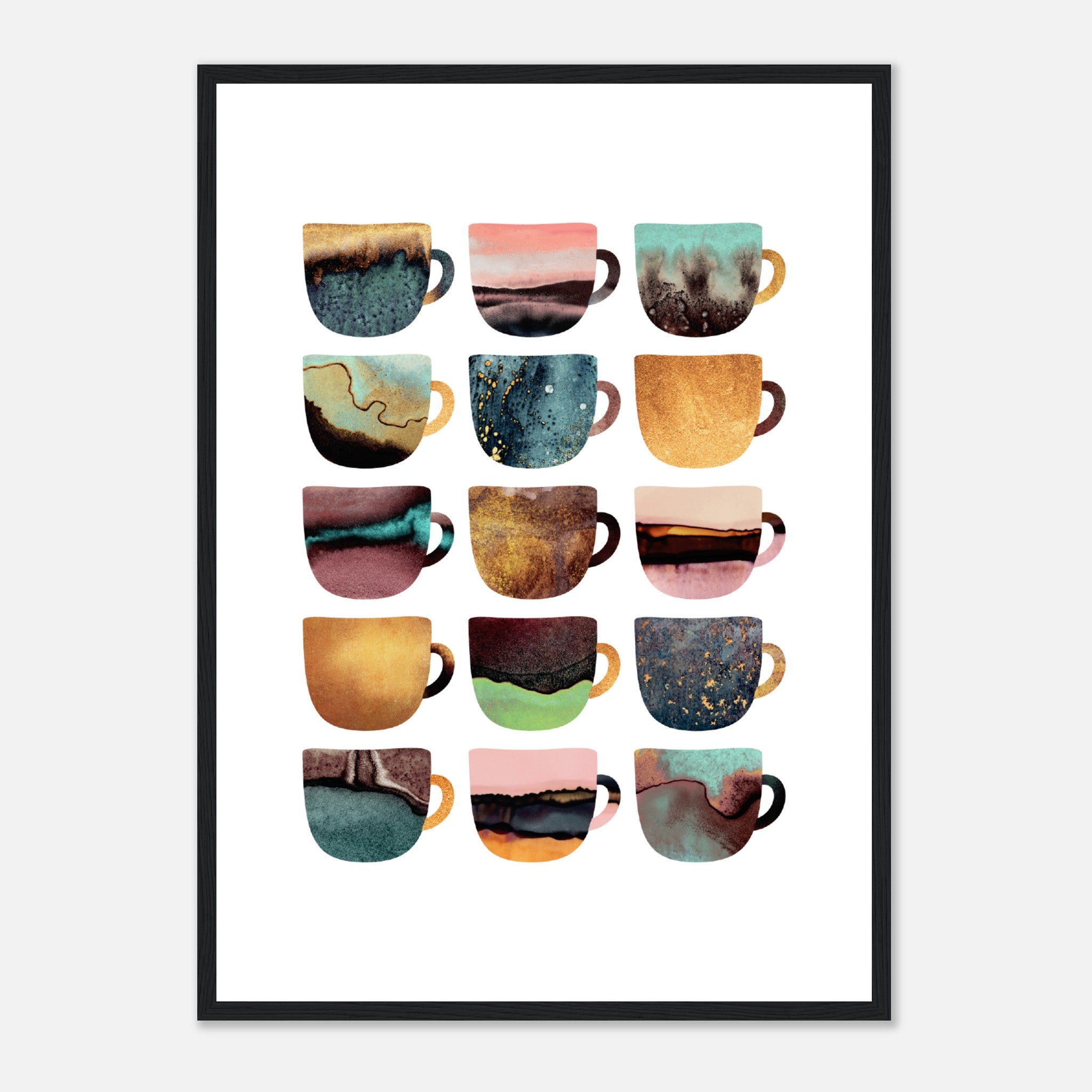 Earthy Coffee Cups Poster