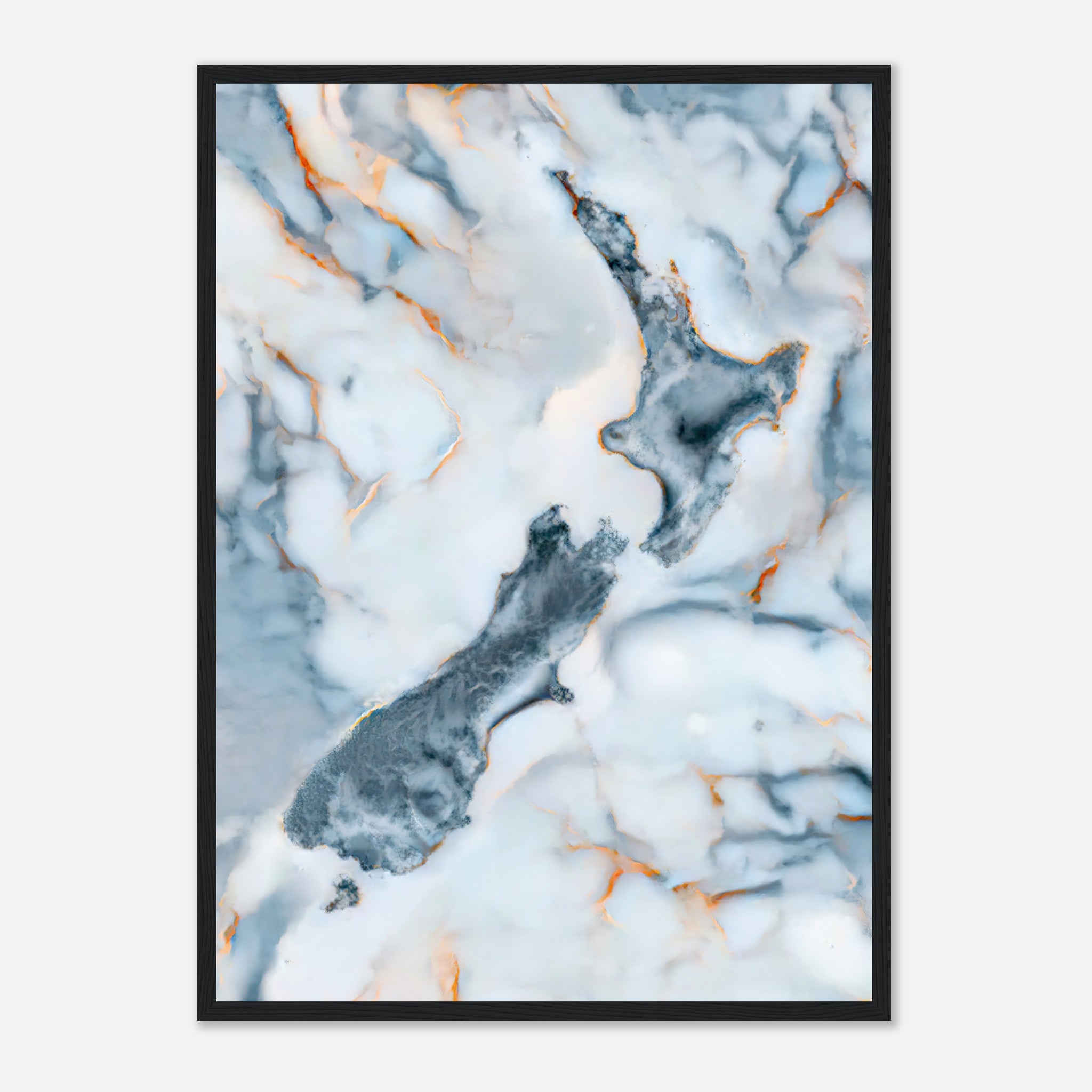 New Zealand Marble Map Poster