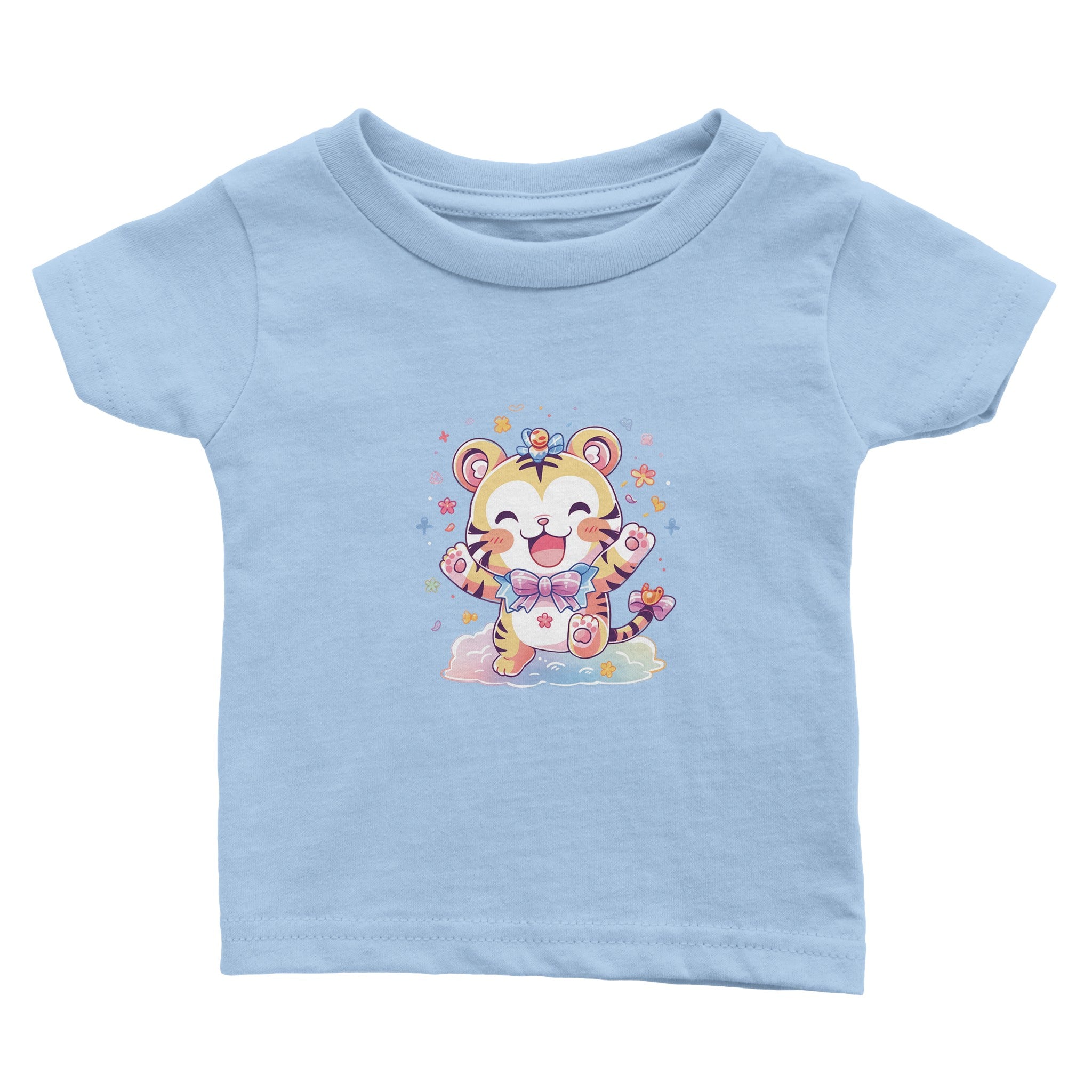 Joyful Tiger Cub Delight Baby Crewneck T-shirt - Optimalprint