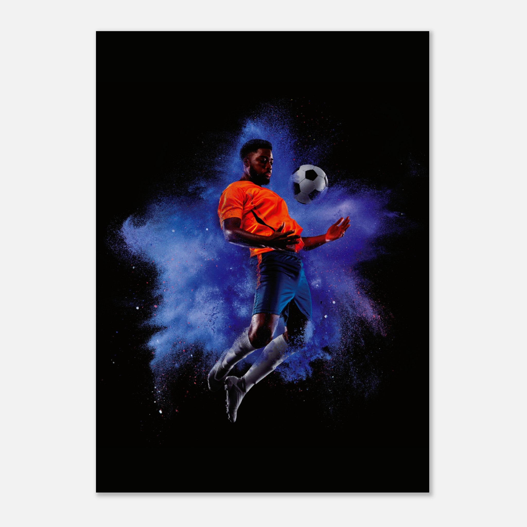 Soccer Player In Colourful Explosion No.1 Poster