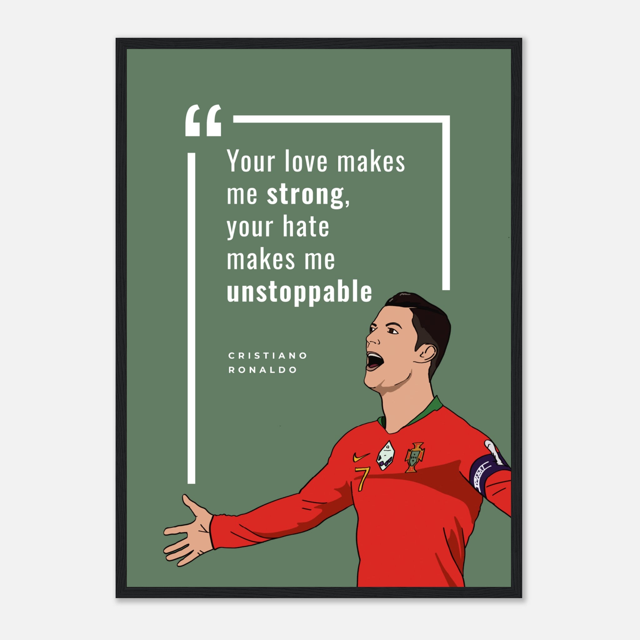 Cristiano Ronaldo Quote Green Poster