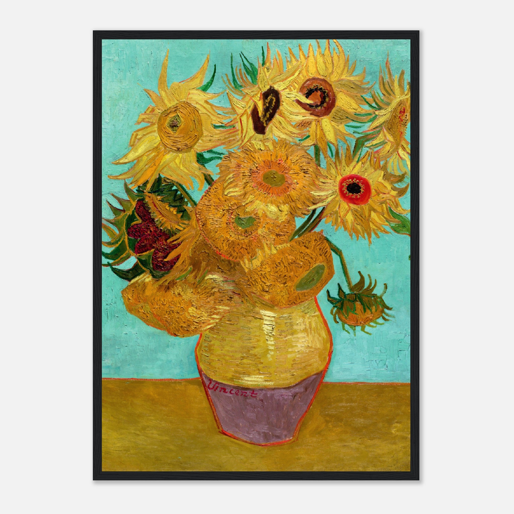 Vase with Twelve Sunflowers (1888-1889) Poster