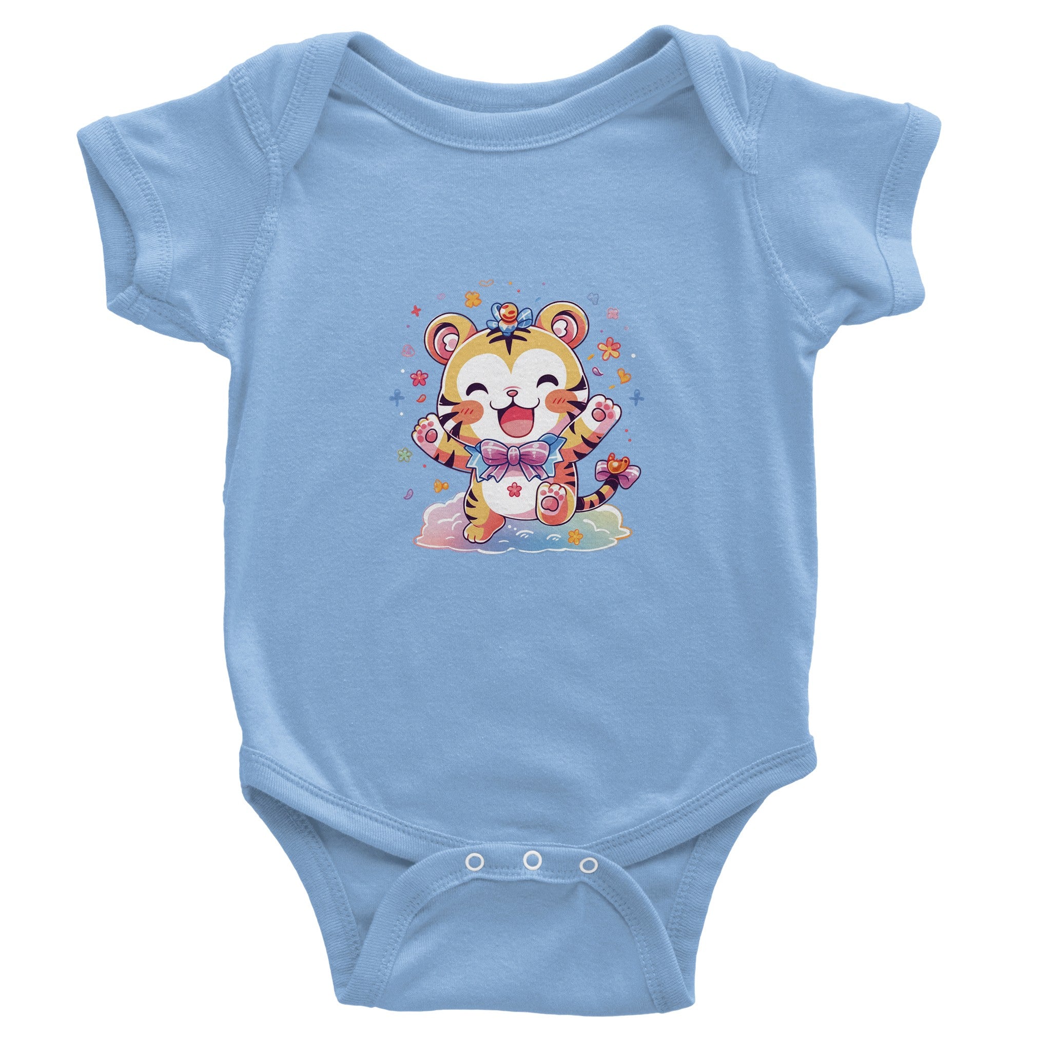 Joyful Tiger Cub Delight Baby Short Sleeve Bodysuit - Optimalprint