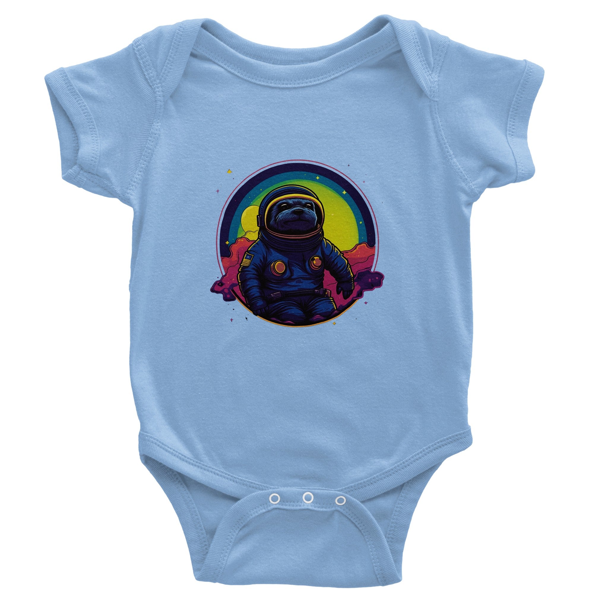 Cosmic Sloth Astronaut Baby Short Sleeve Bodysuit - Optimalprint