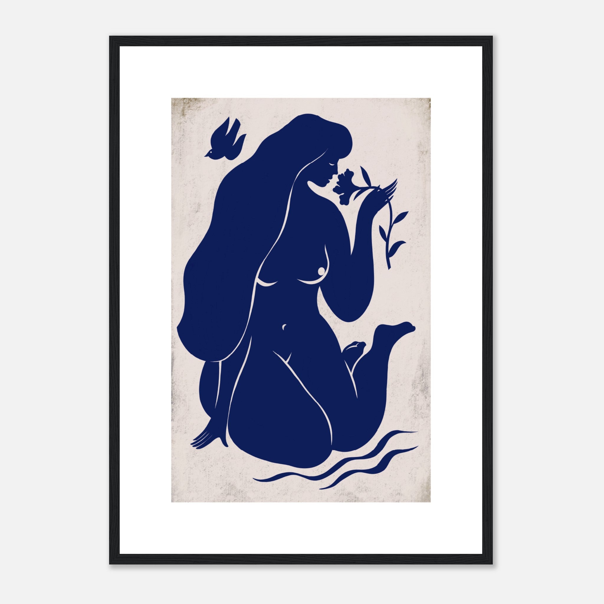 Blue Nude By The River Poster