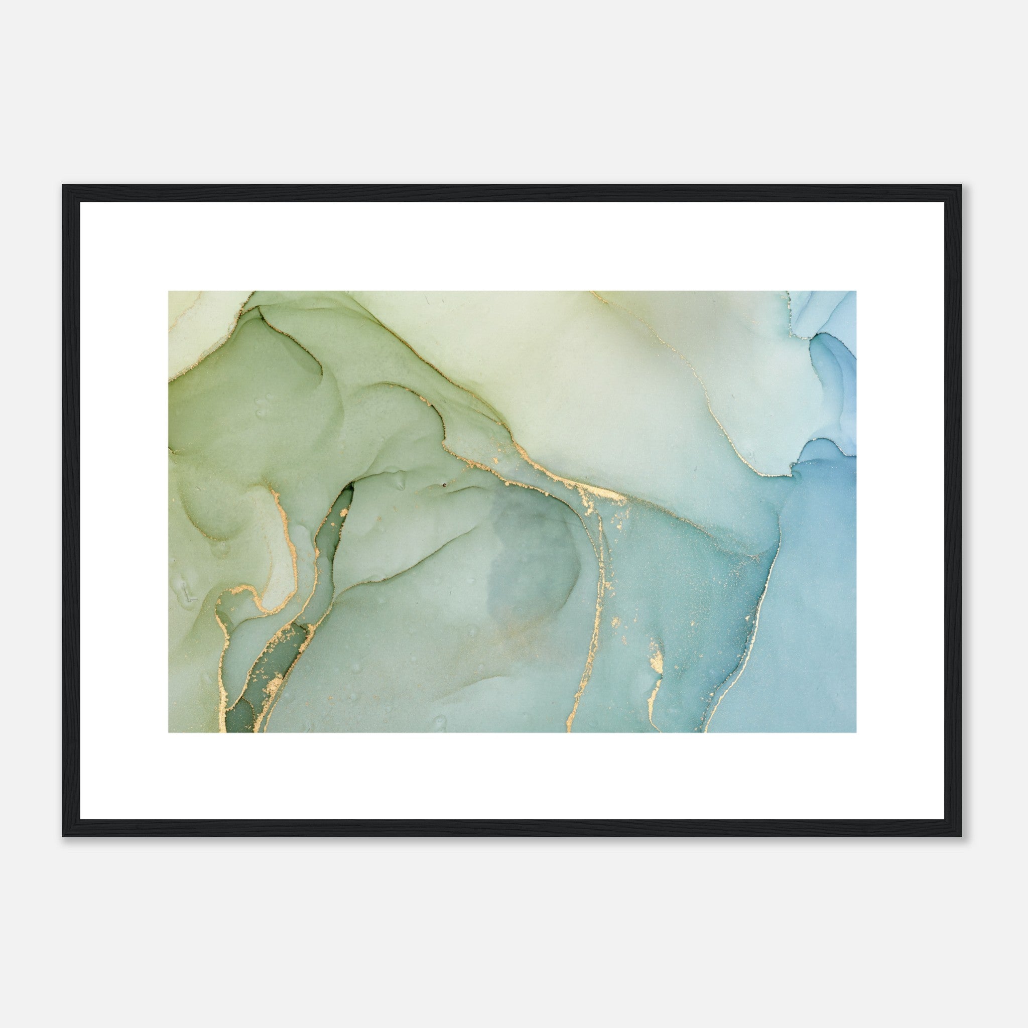 Abstract Marble In Green Shades No.2 Poster