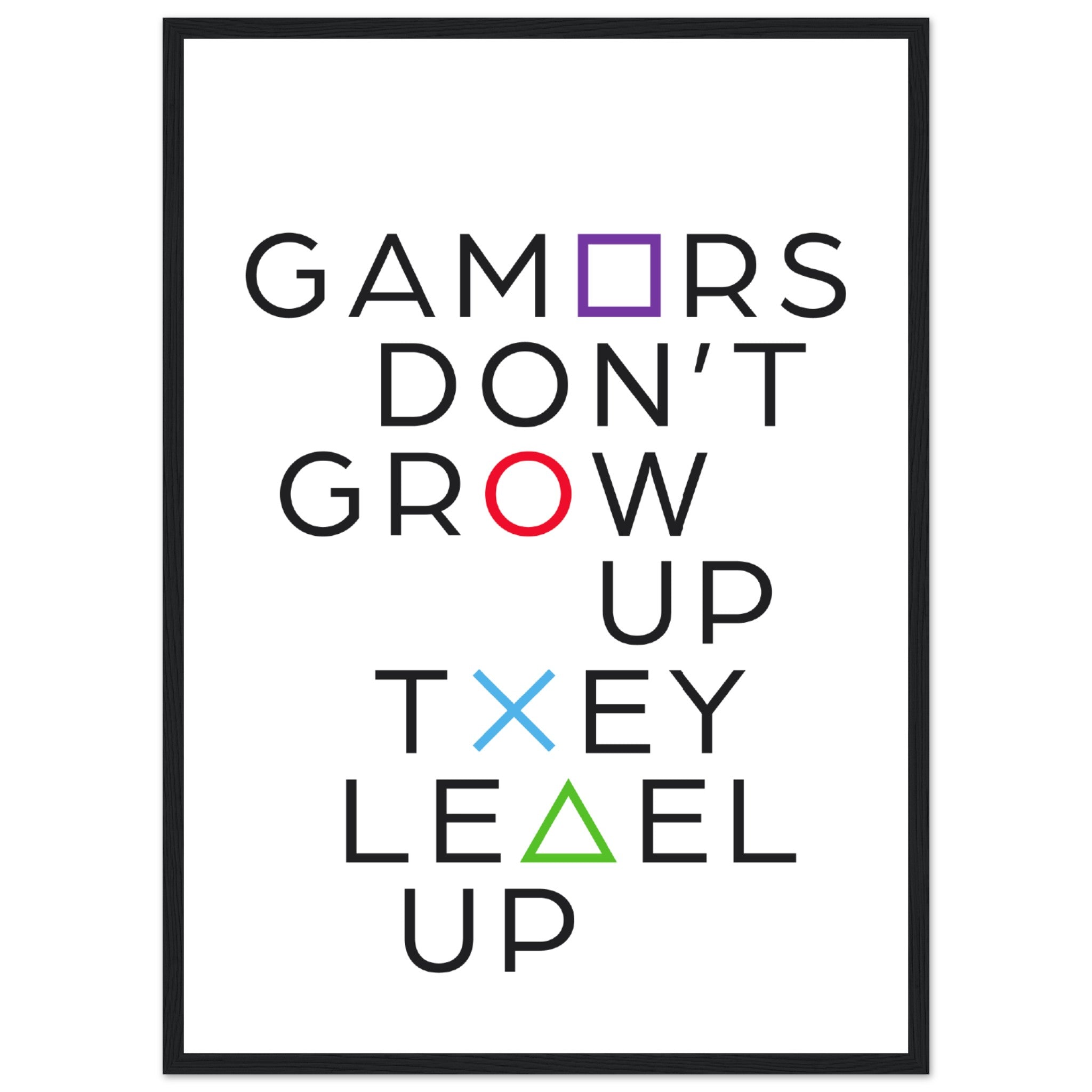 Gamers Level Up White Poster