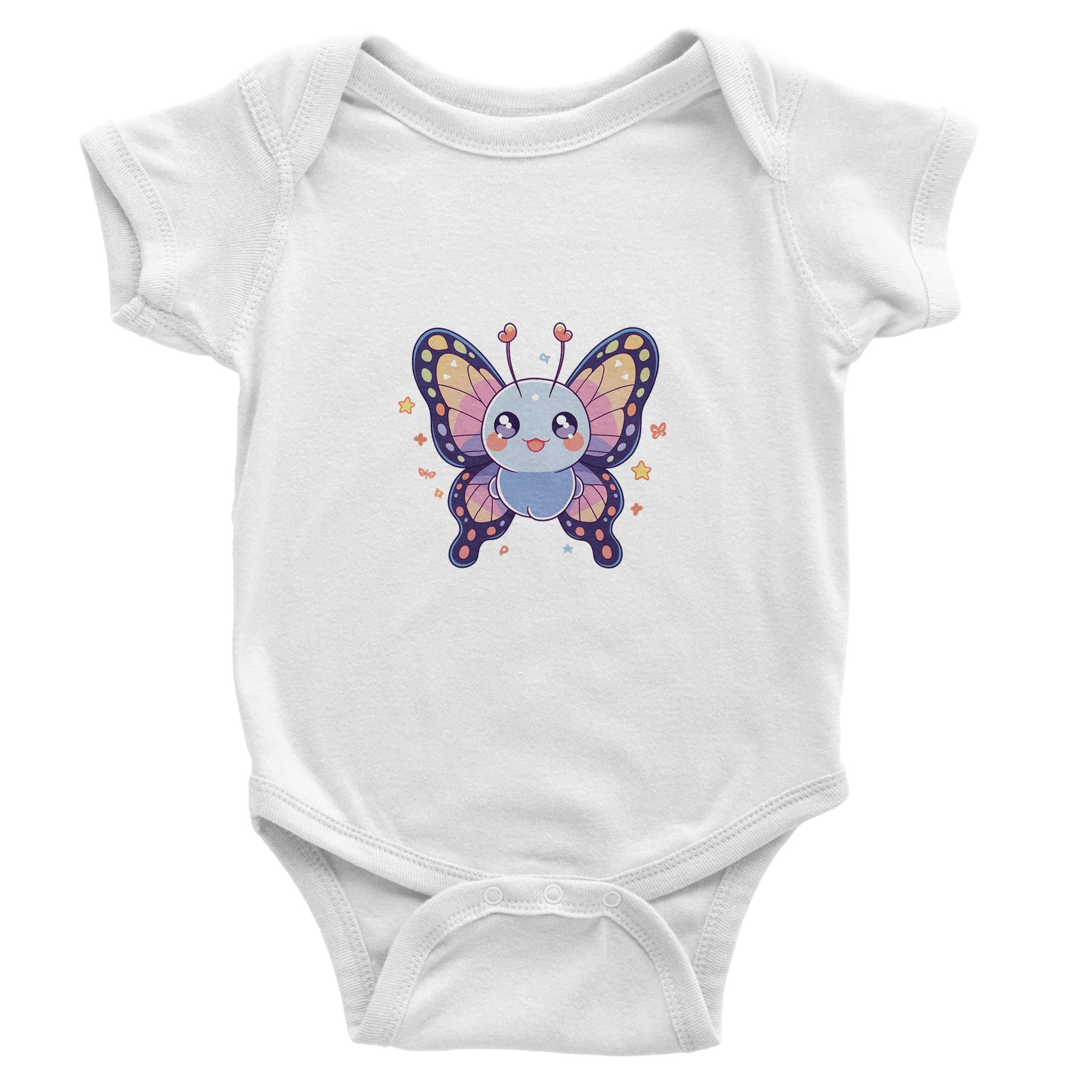 Pastel Whimsy Flutter Baby Short Sleeve Bodysuit - Optimalprint