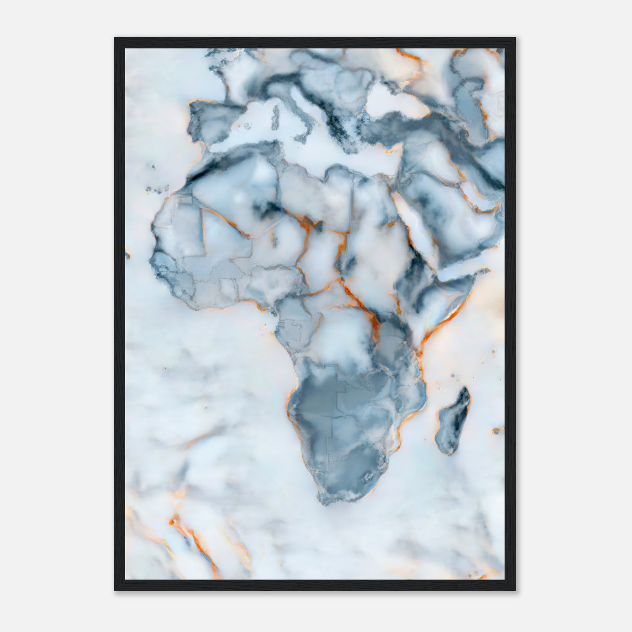Africa Marble Map Poster
