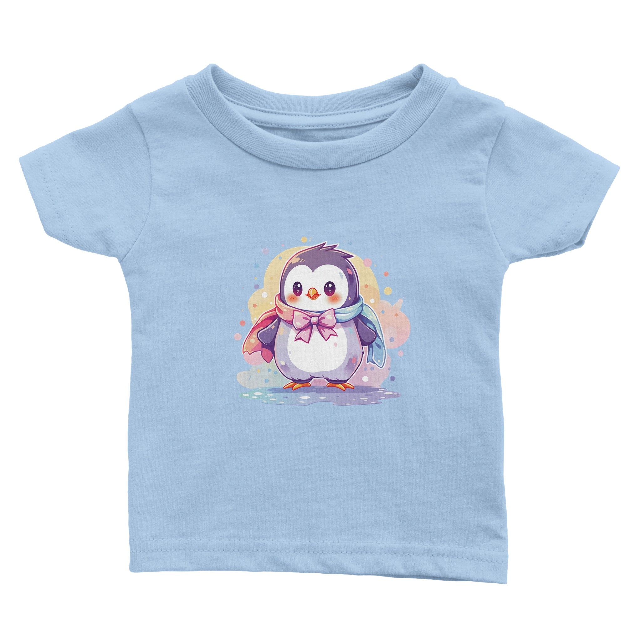 Pastel Puff Penguin Baby Crewneck T-shirt - Optimalprint