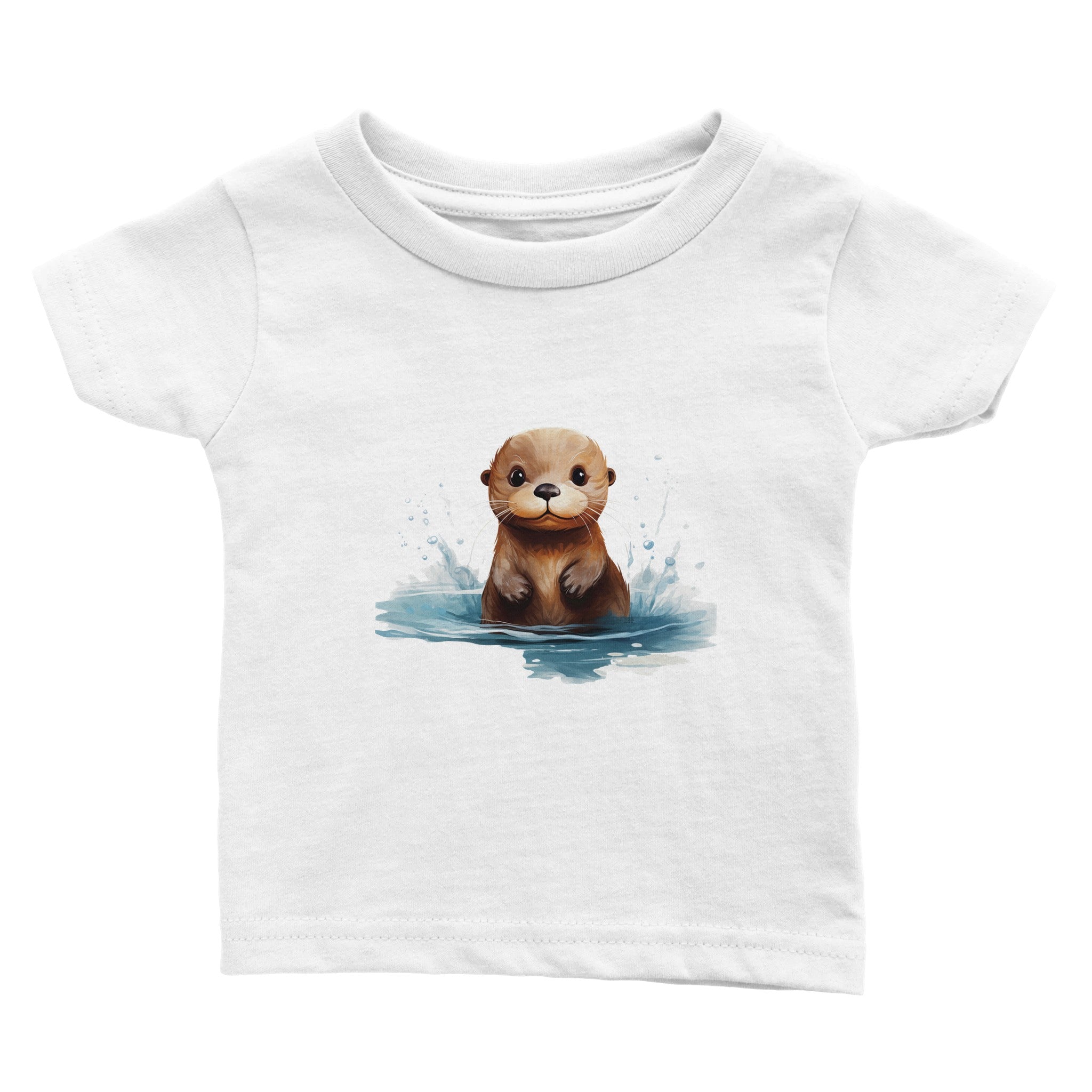 Splashy Otter Delight Baby Crewneck T-shirt - Optimalprint