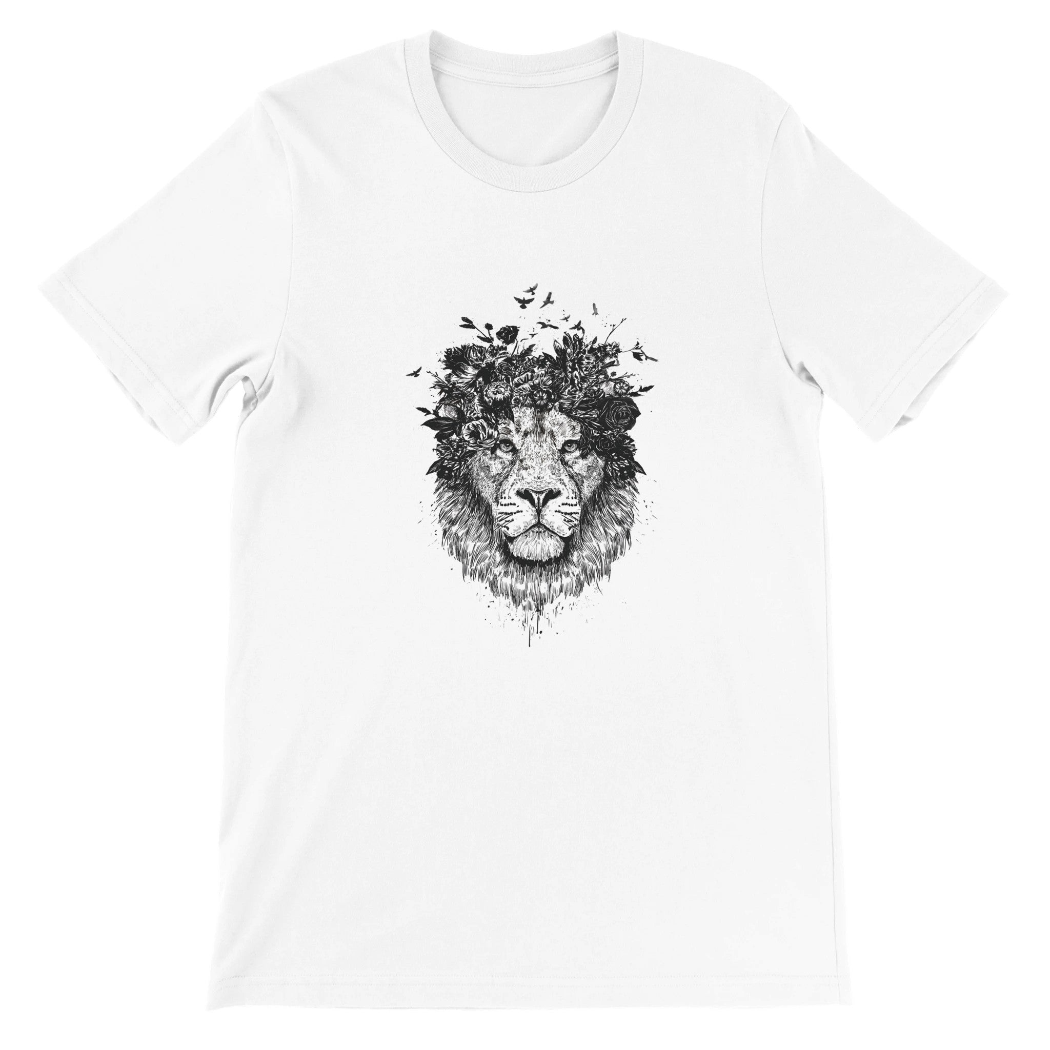 Floral Lion Crewneck T-shirt - Optimalprint