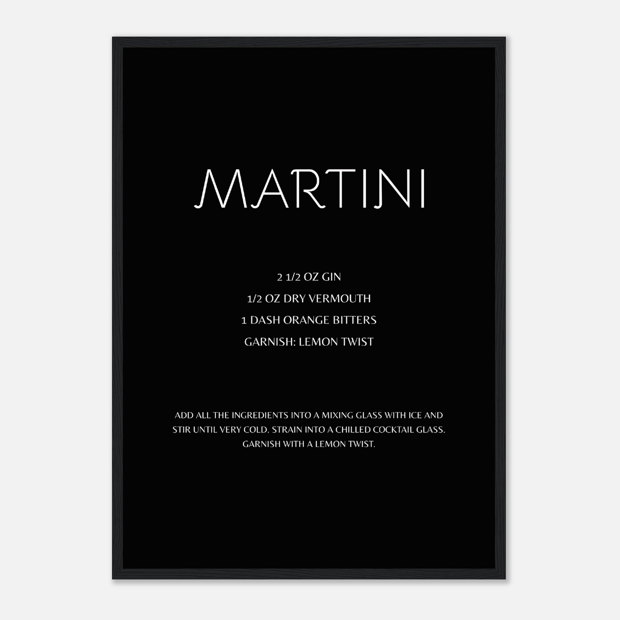 Martini Recipe Poster