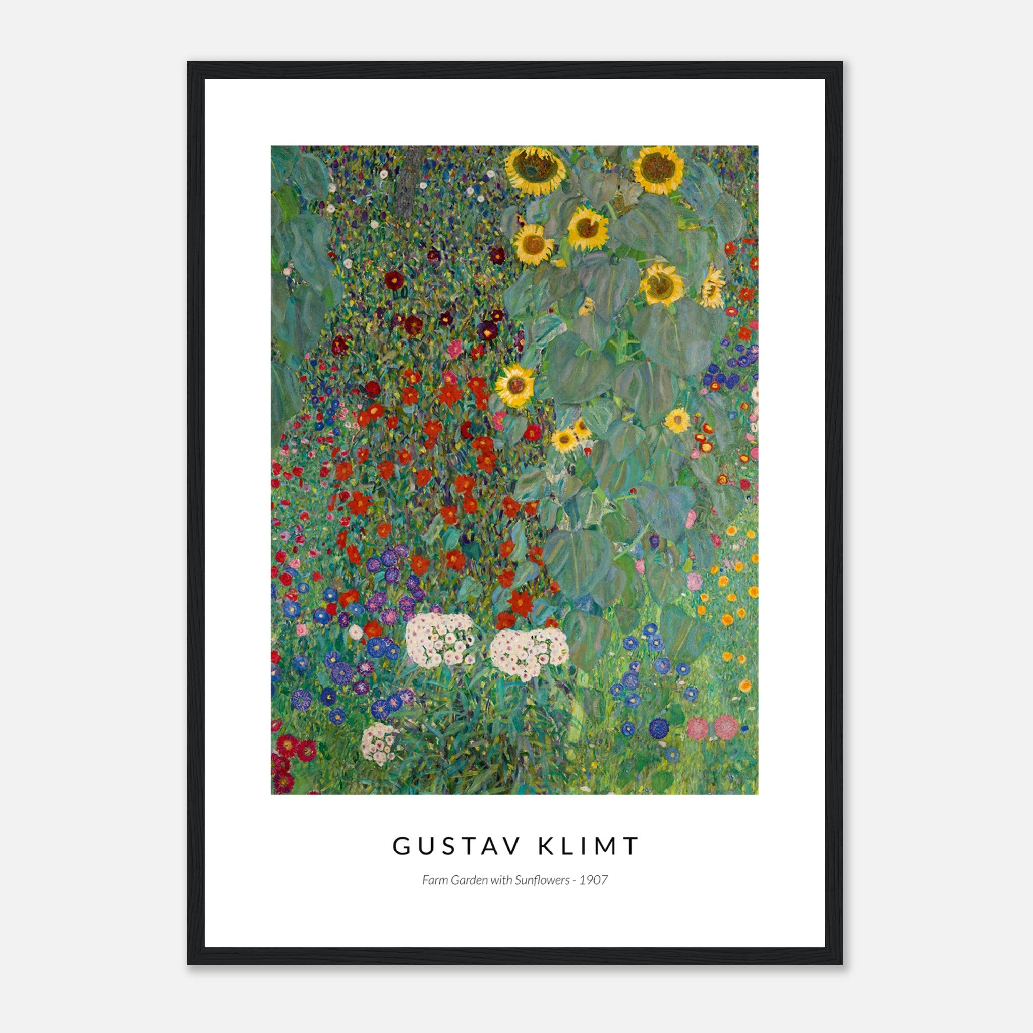 Farm Garden with Sunflowers by Gustav Klimt Poster