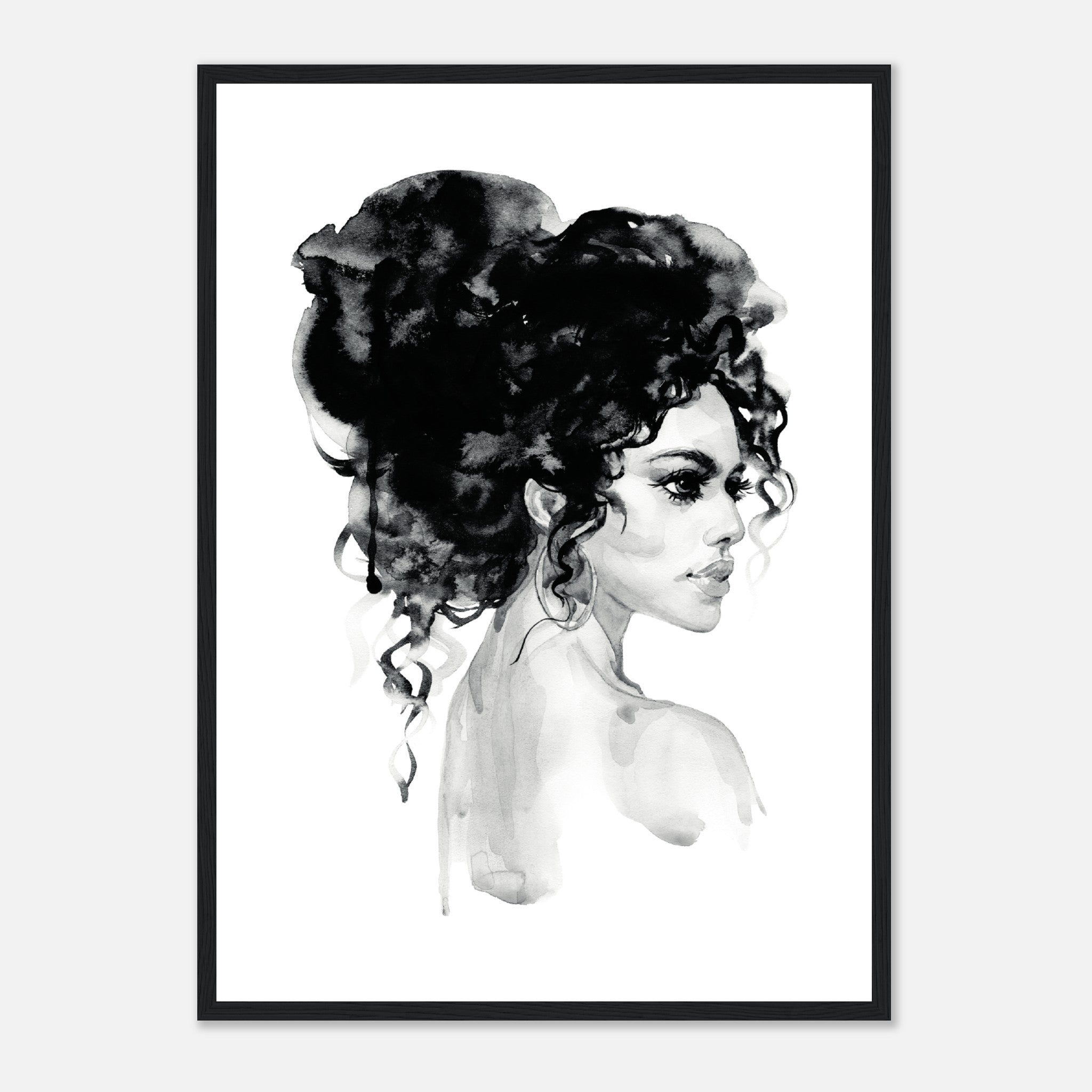 Watercolor Portrait Of A Girl Poster