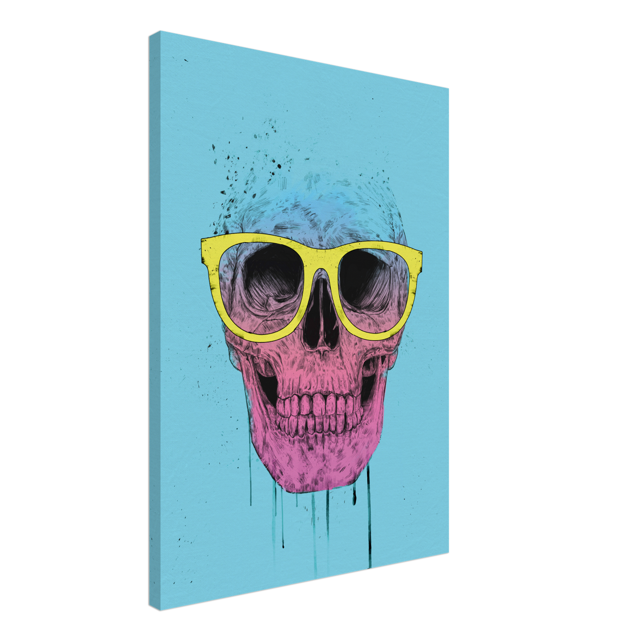 Pop Art Skull With Glasses Canvas