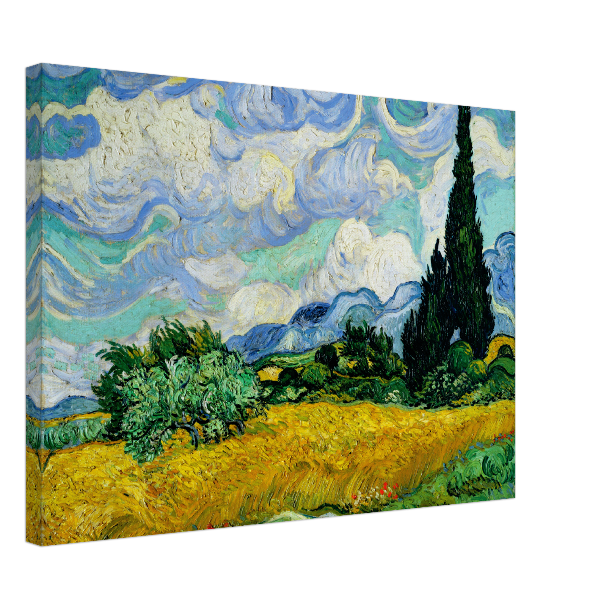 Vincent Van Gogh Wheat Field with Cypresses (1889) Canvas
