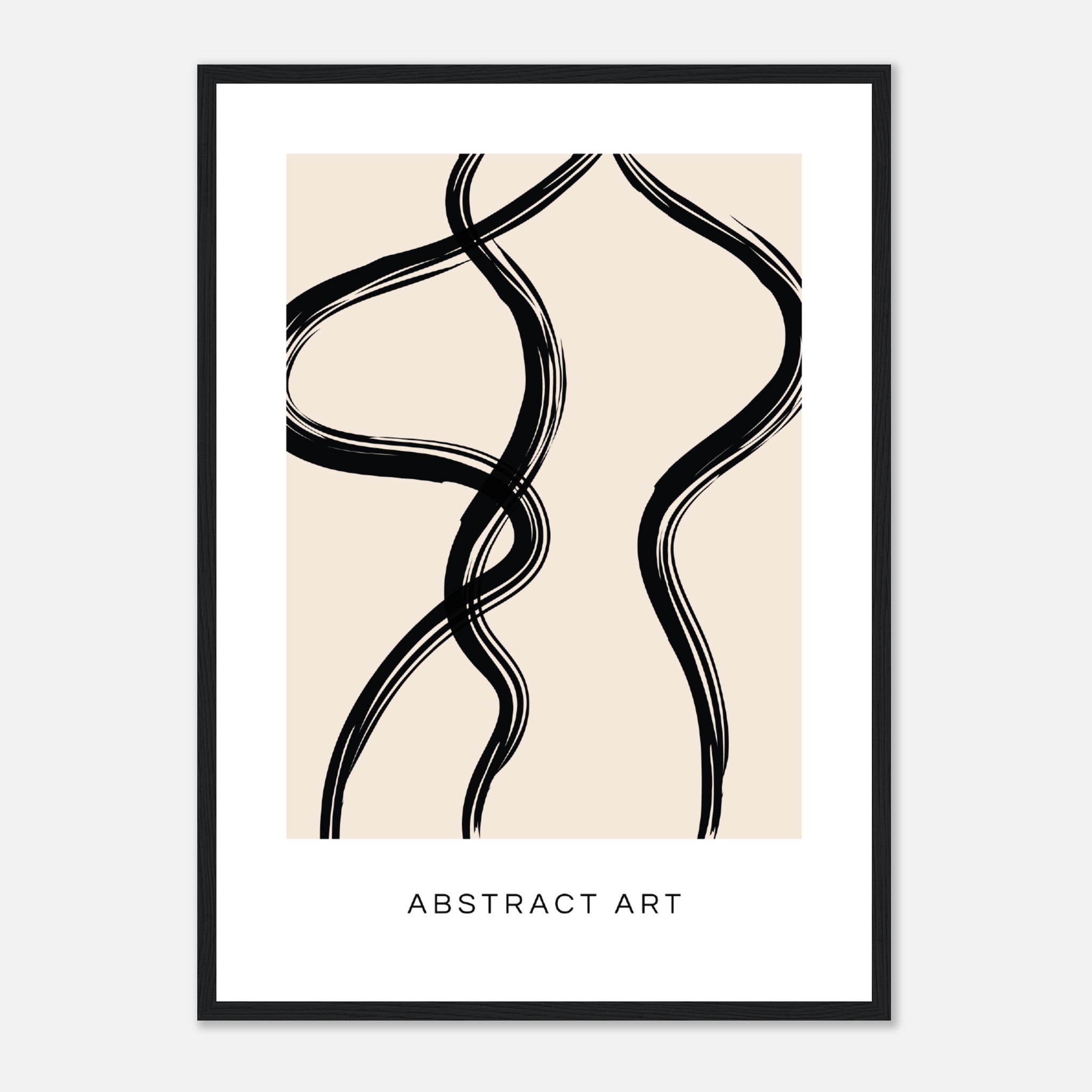 Abstract Black And Beige No2 Poster