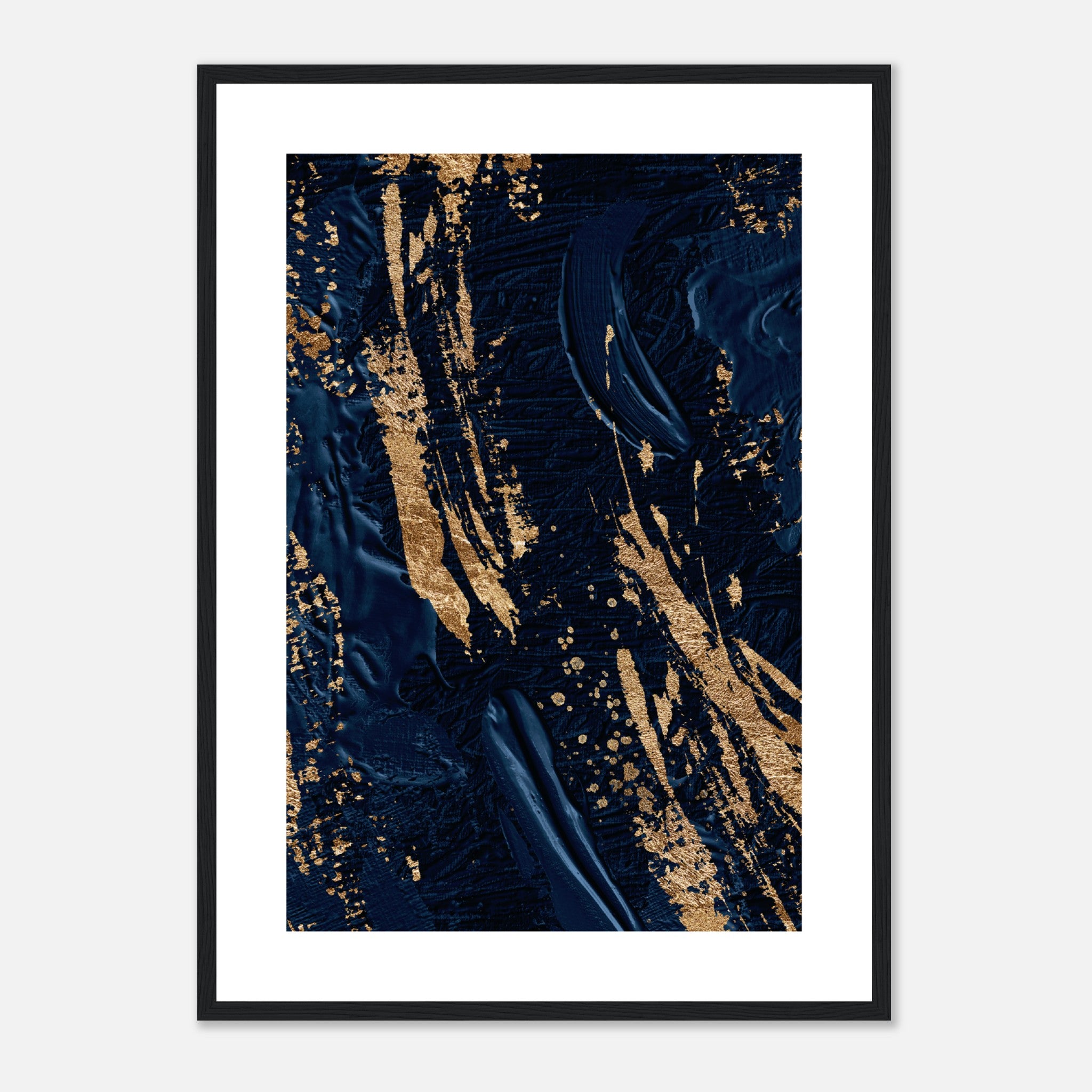 Navy Gold Abstract Poster